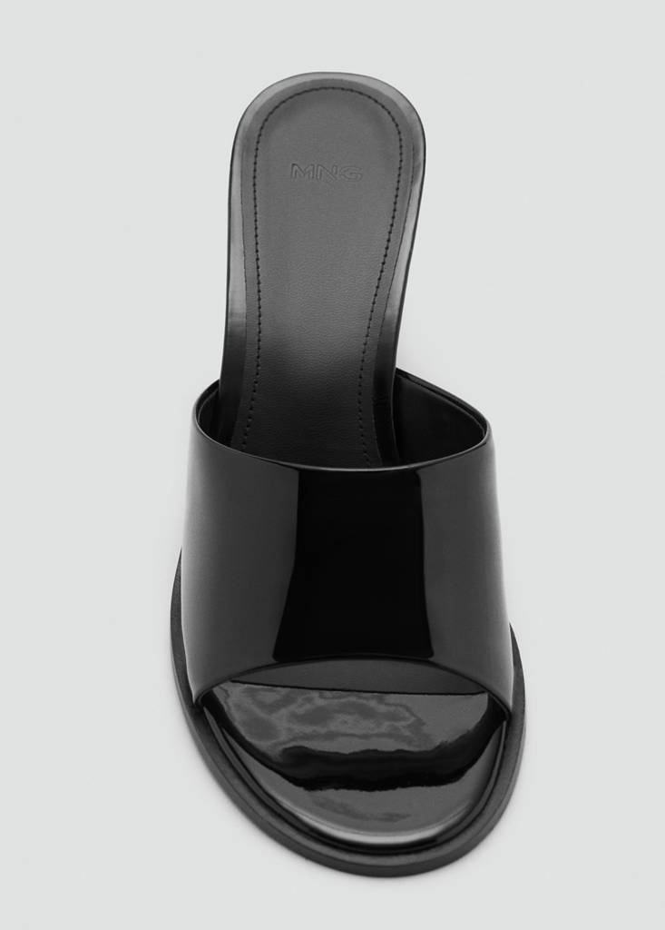 Patent leather high-heeled sandals — Black