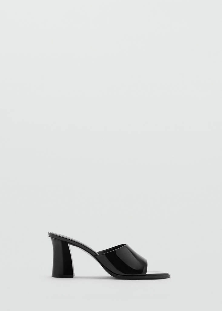 Patent leather high-heeled sandals — Black