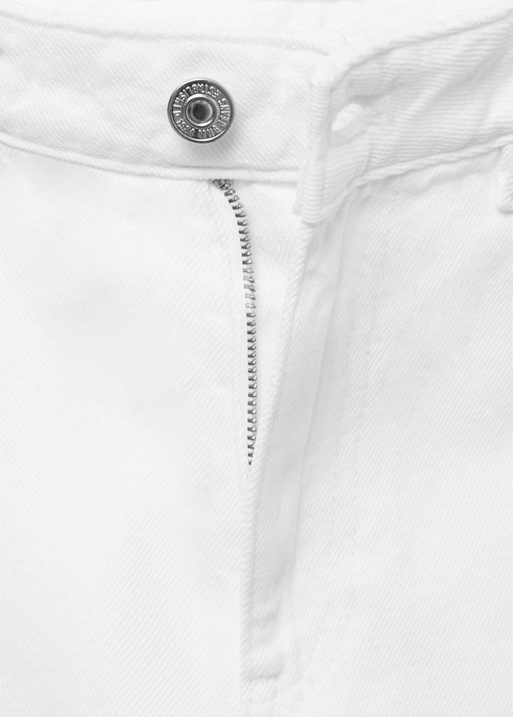 Wide leg cropped jeans with rolled-up hem — White