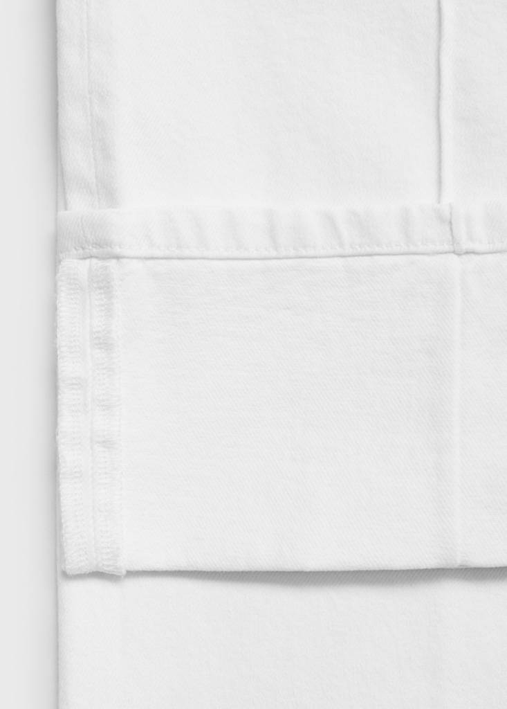 Wide leg cropped jeans with rolled-up hem — White