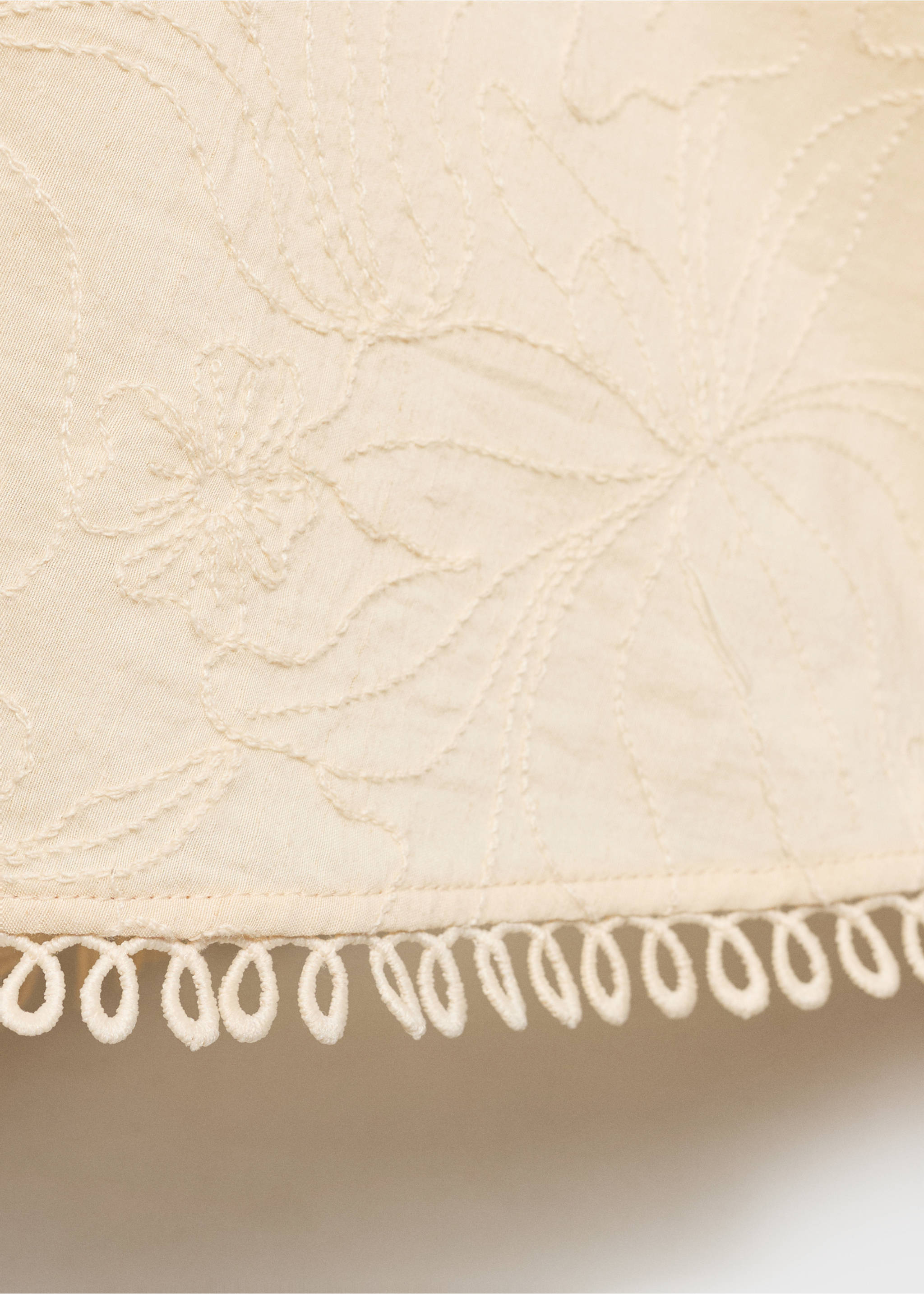Миди-платье с вышивкой - Деталь изделия 8, Экрю. Ref: 17061176-00.