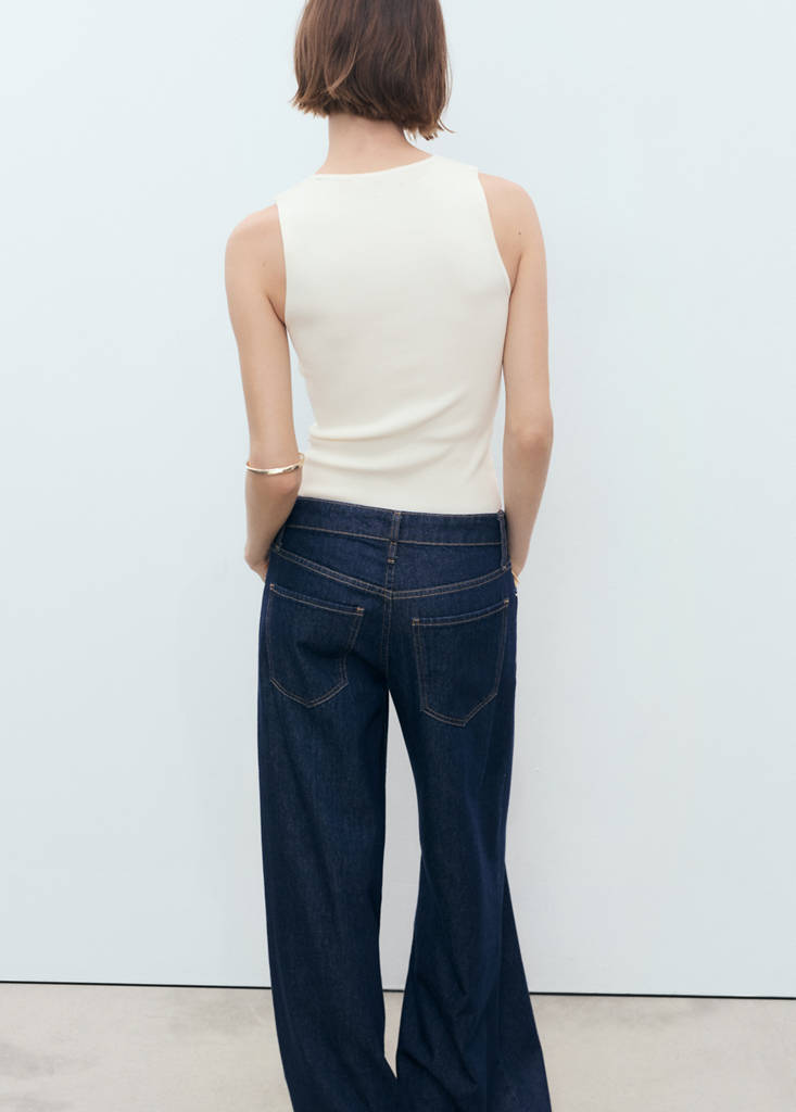 Fine-knit top — Ecru