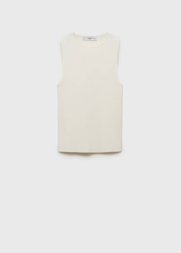 Fine-knit top — Ecru
