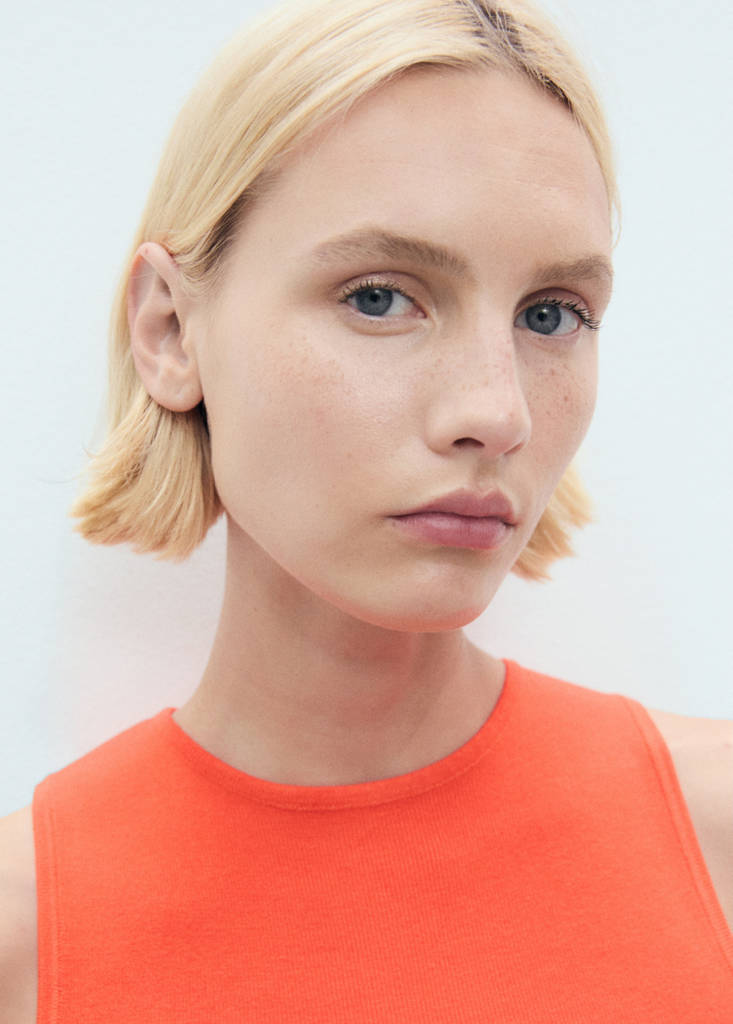 Fine-knit top — Orange