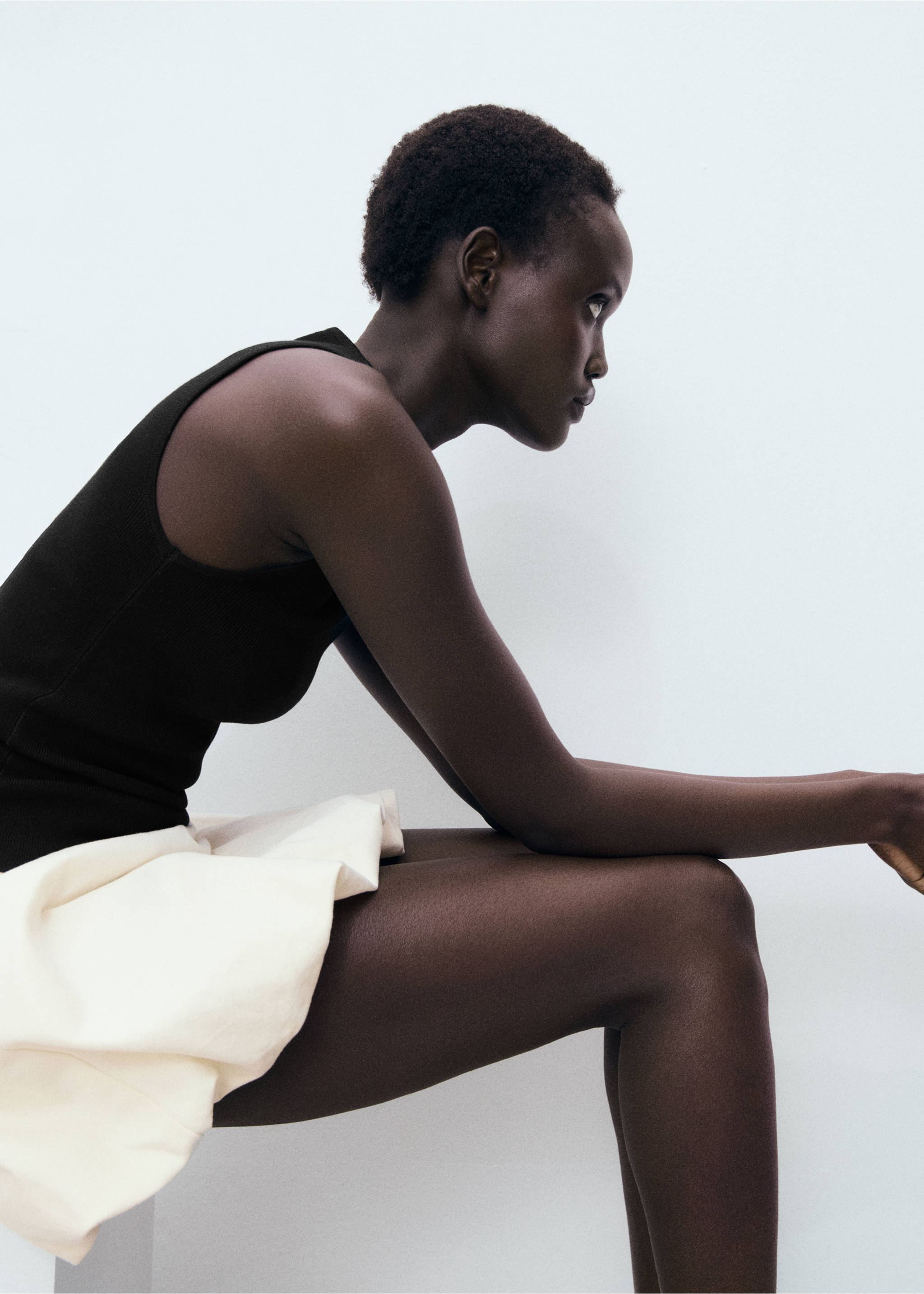 Fine-knit top - Details of the article 2, Black. Ref: 17061177-00.