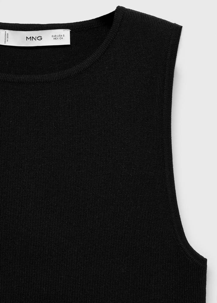 Fine-knit top — Black