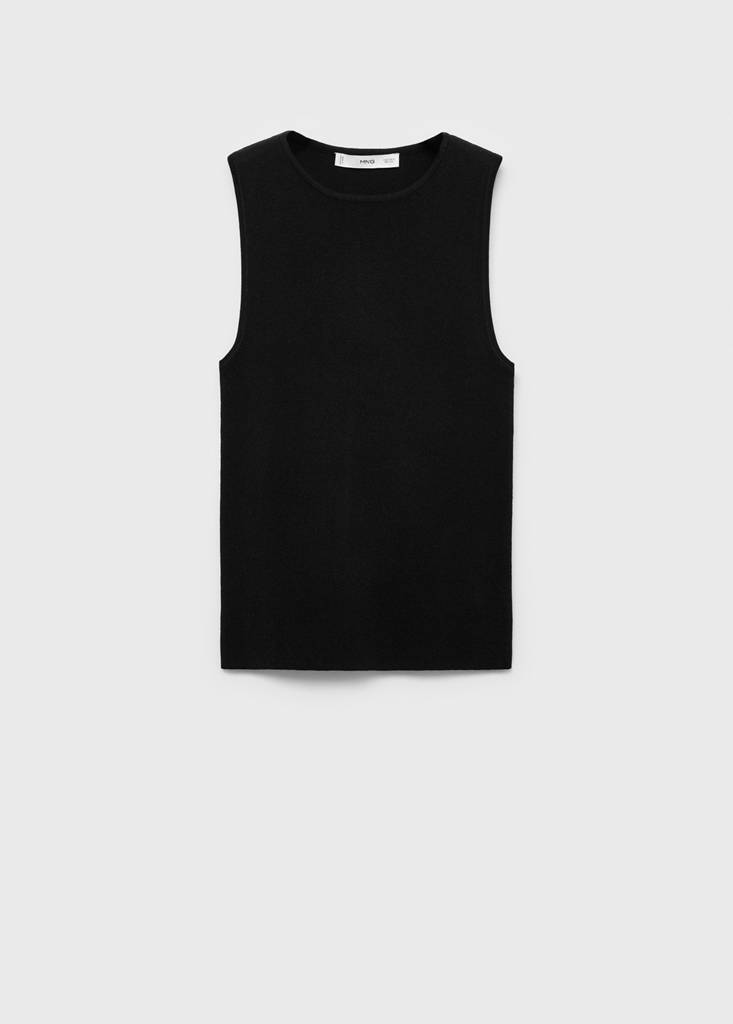Fine-knit top — Black