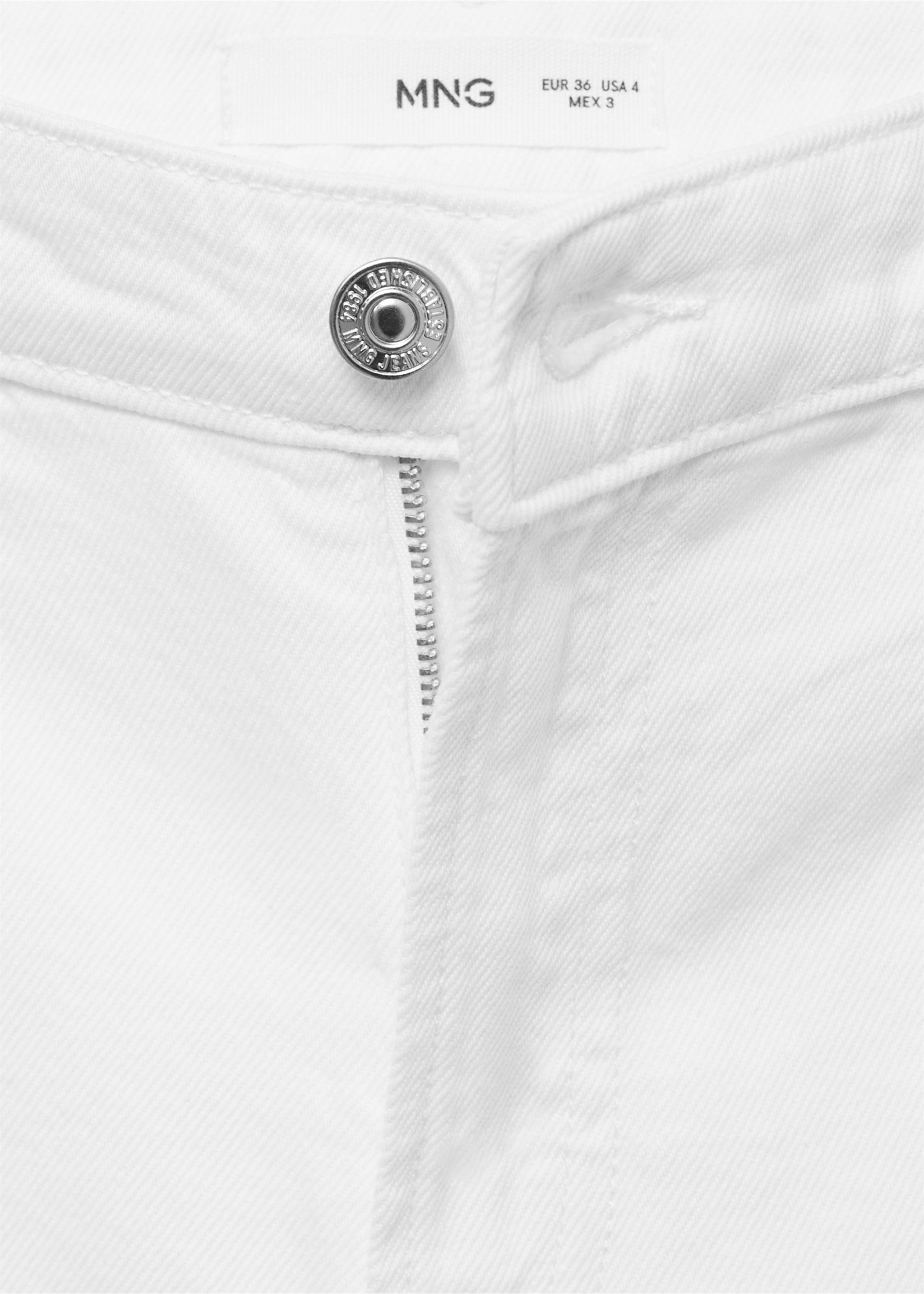Mid-rise denim bermuda jorts - Details of the article 8, White. Ref: 17061180-00.
