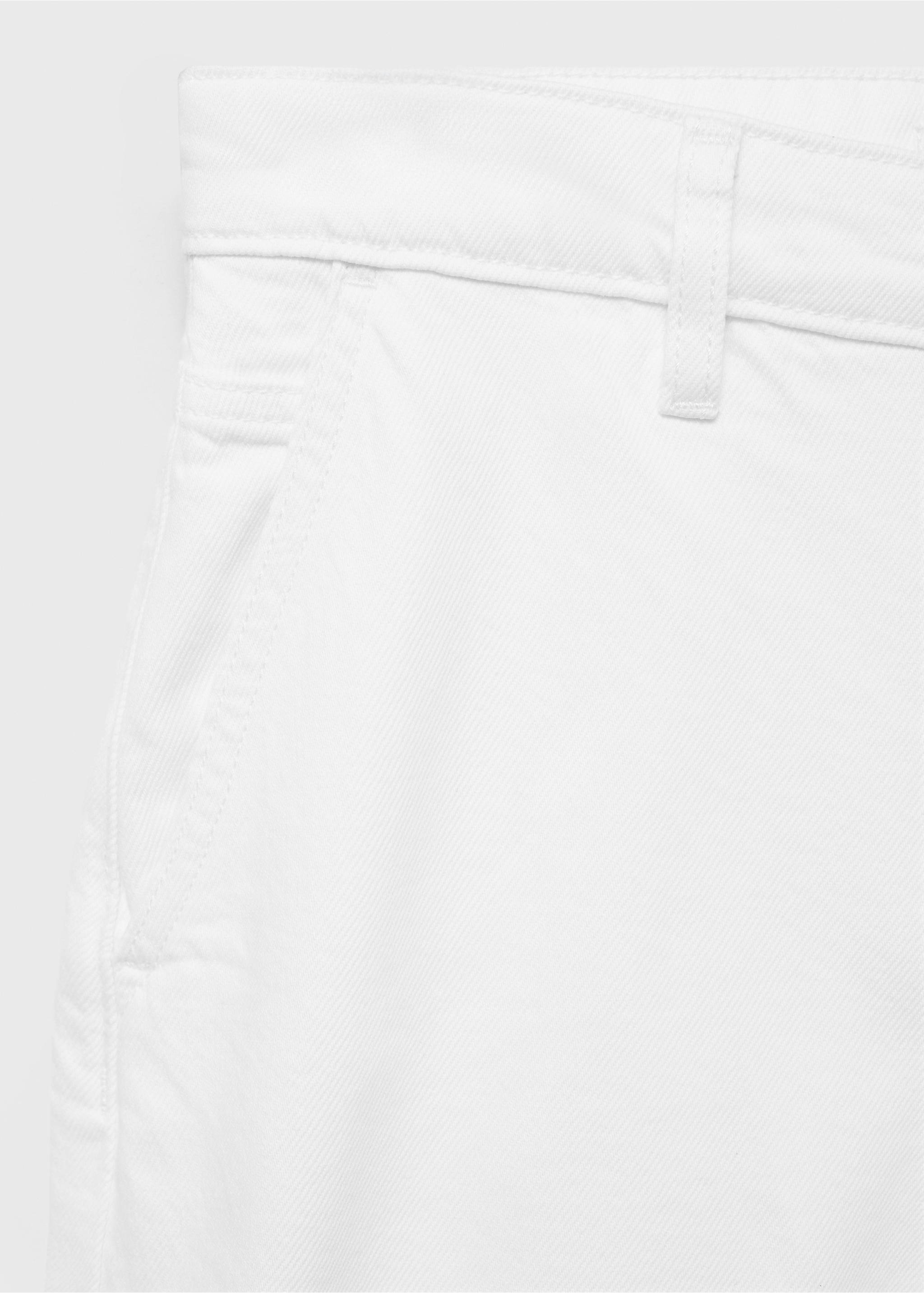 Mid-rise denim bermuda jorts - Details of the article 0, White. Ref: 17061180-00.