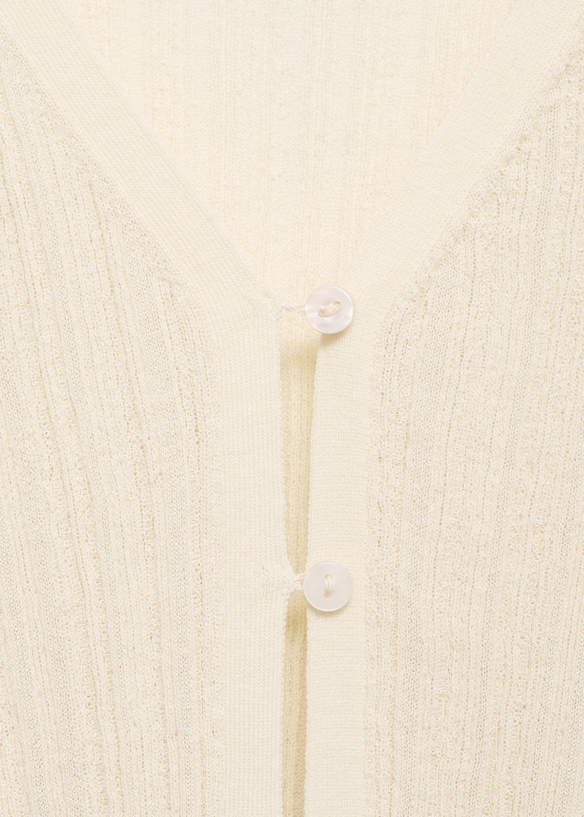 Contrast trim cardigan — Ecru