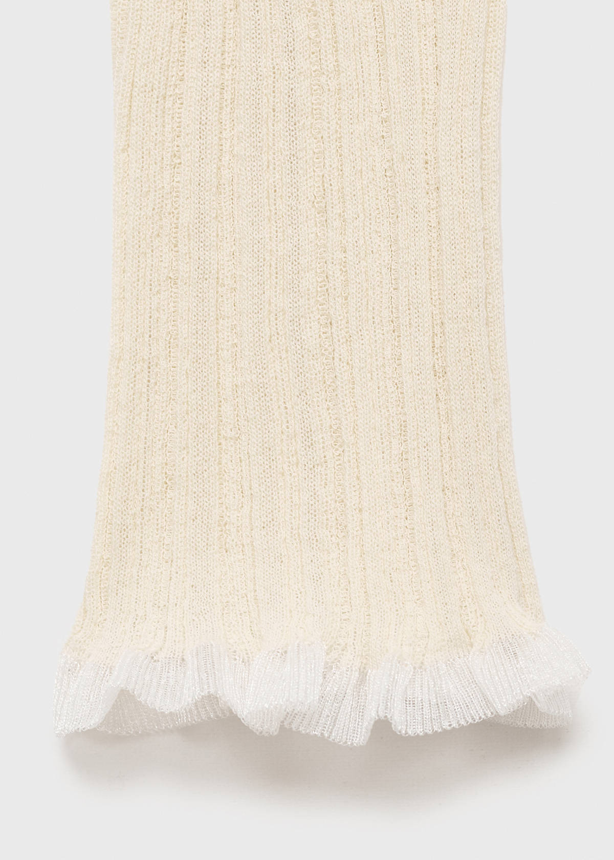 Contrast trim cardigan — Ecru