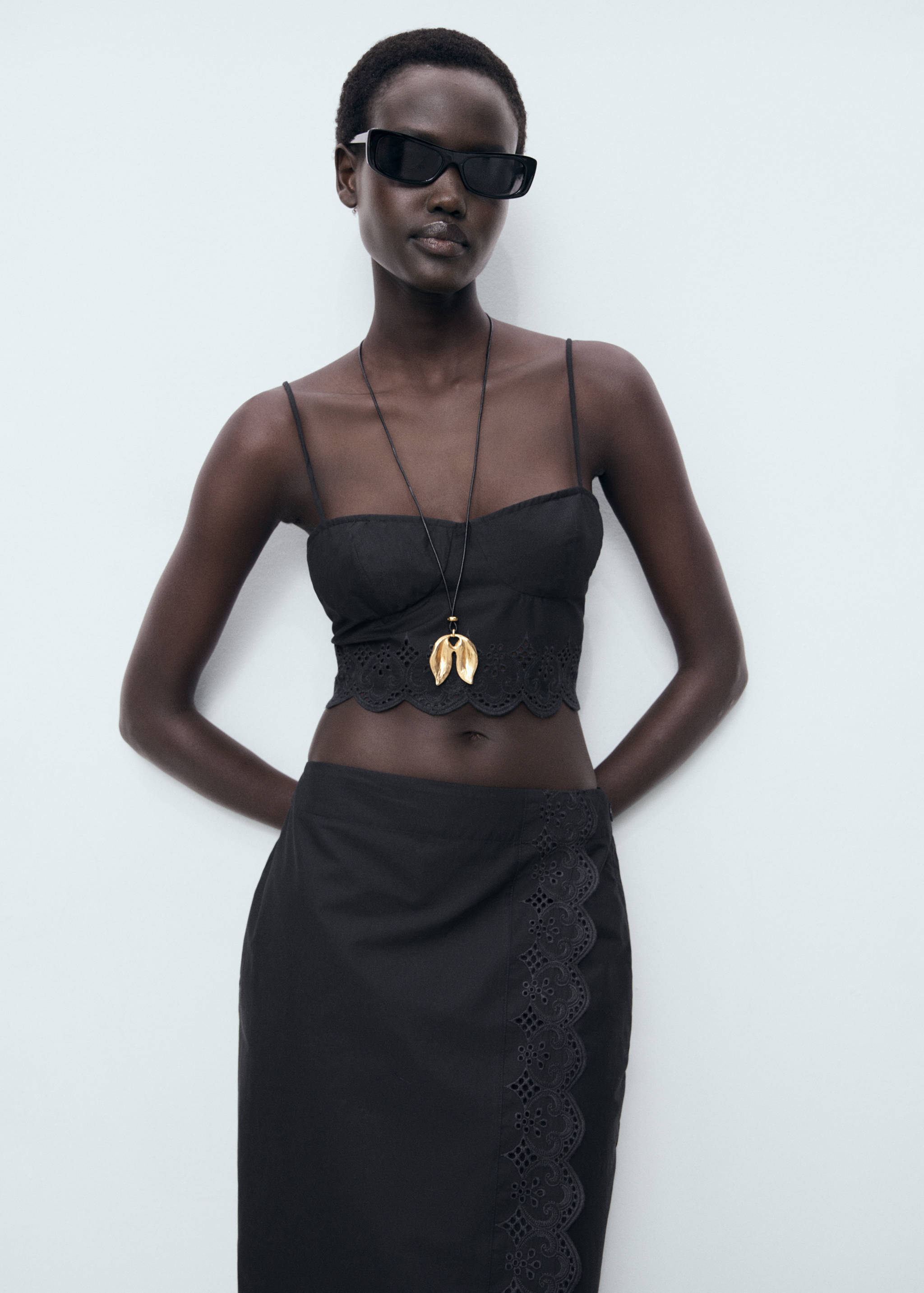 Embroidered crop top - Medium plane