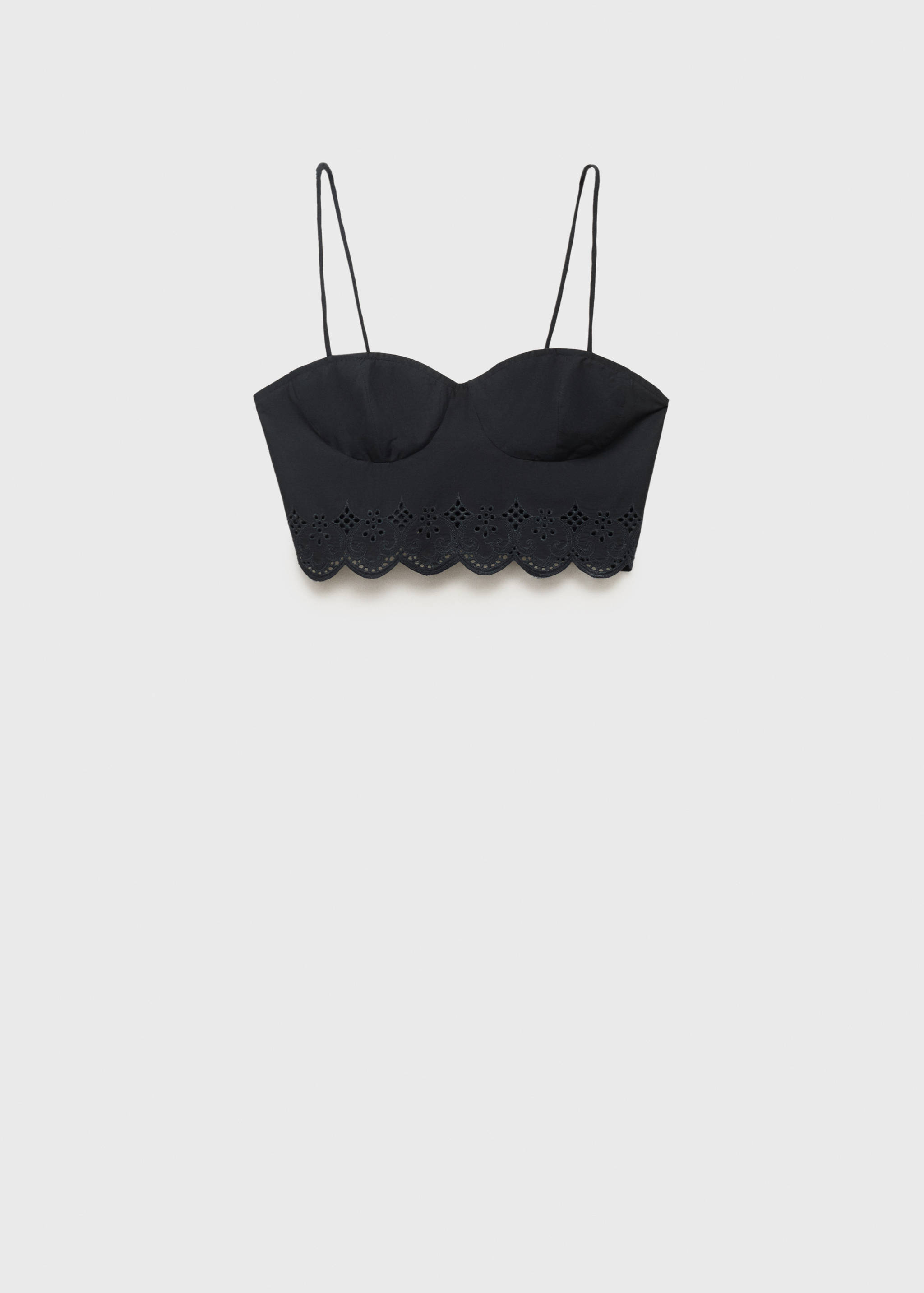 Broderad crop-top - Artikel utan modell