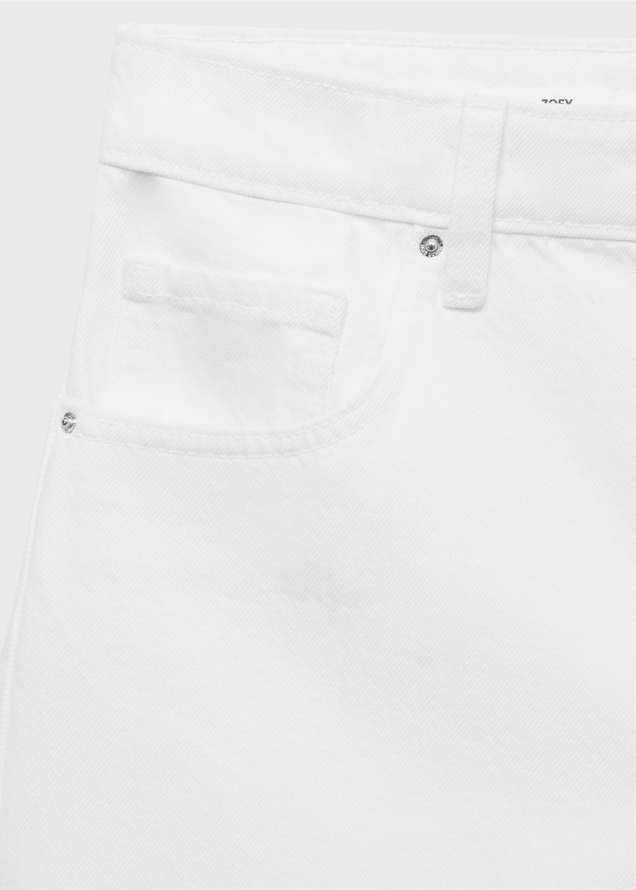 High-waisted straight-fit denim shorts - Details of the article 0, White. Ref: 17061192-00.