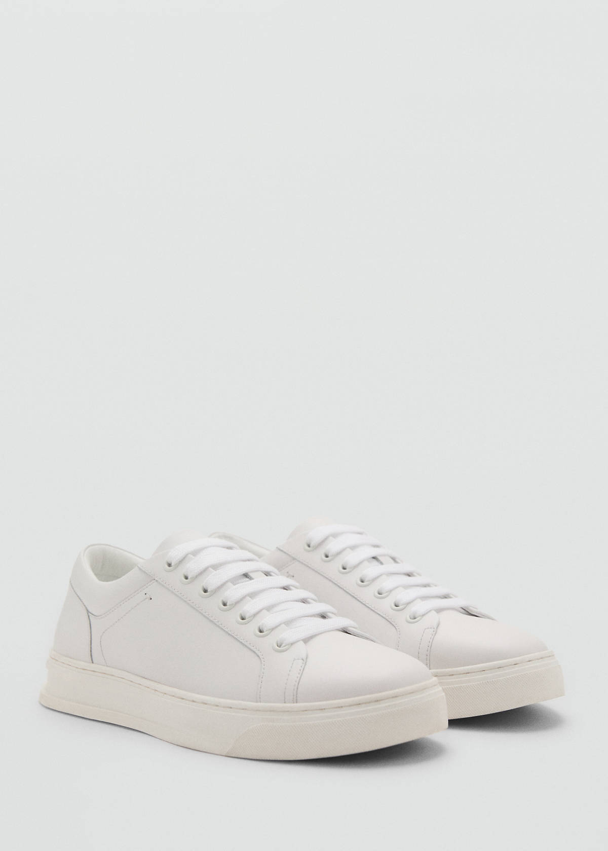 Leather panel sneakers — White
