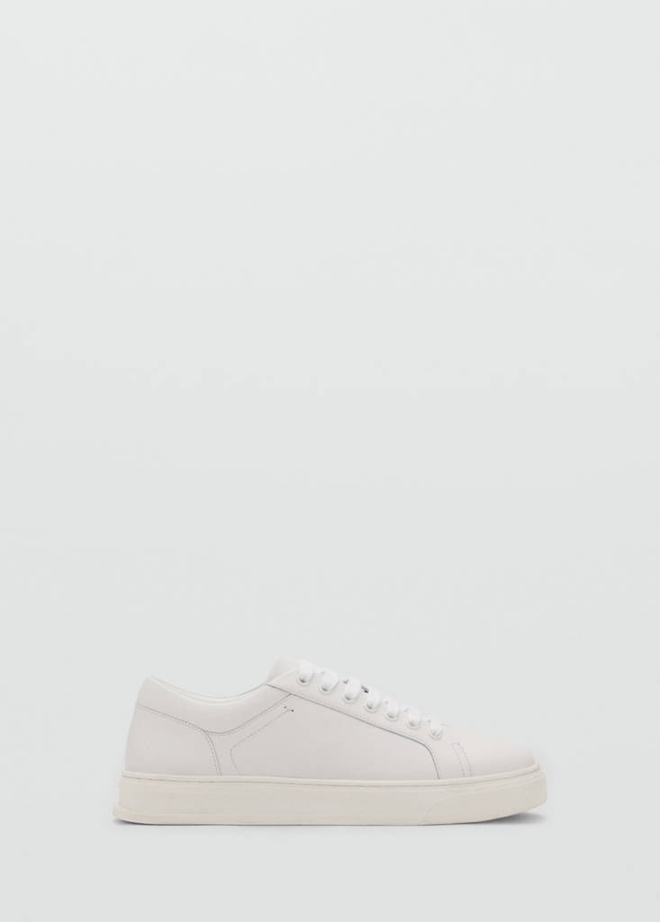 Leather panel sneakers — White