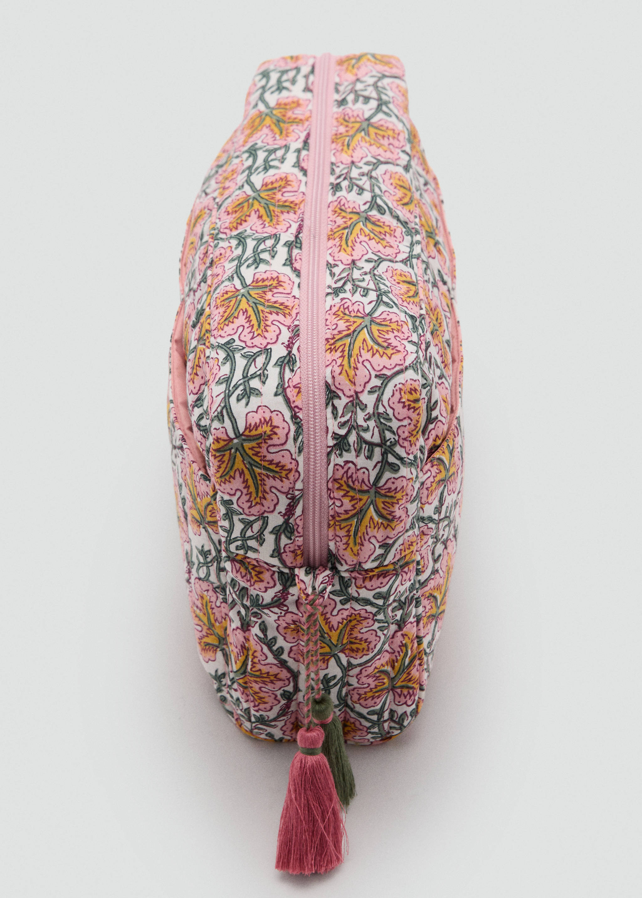 Flower-printed cotton toiletry bag - Details of the article 1