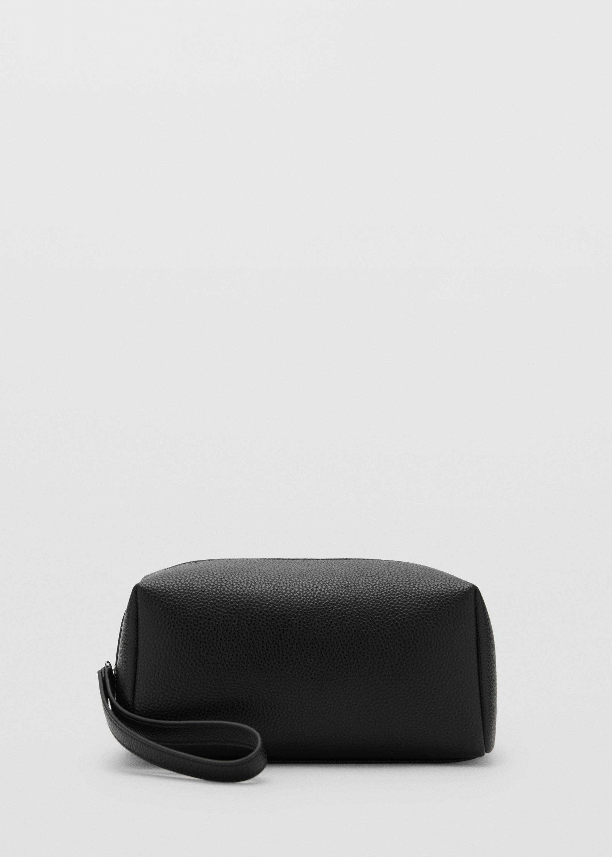 Contrast-strap pebbled cosmetic bag - Article without model