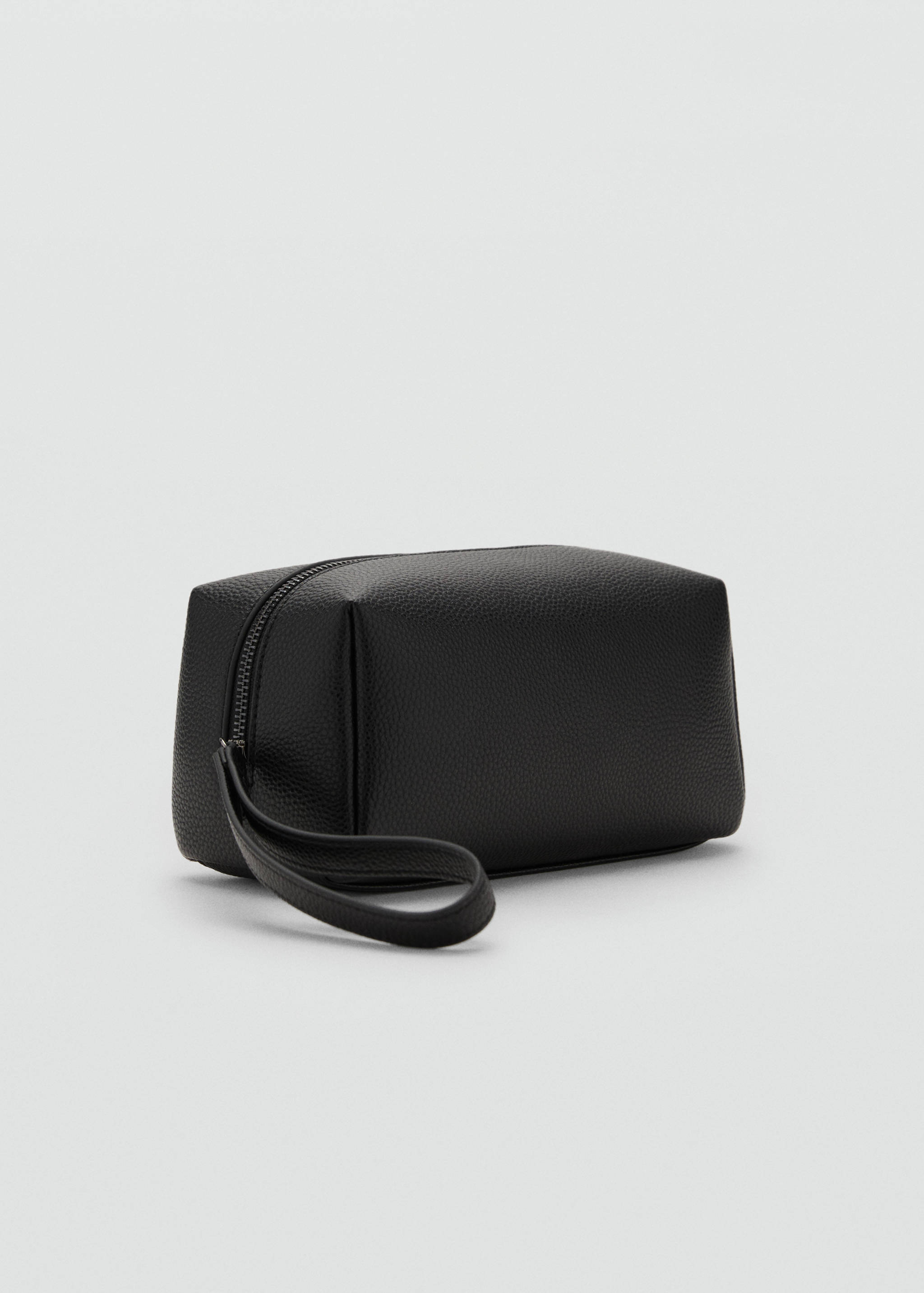 Contrast-strap pebbled cosmetic bag - Medium plane
