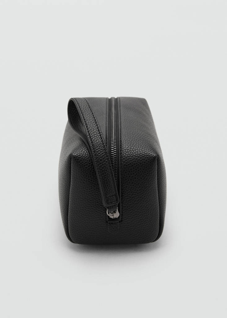 Contrast-strap pebbled cosmetic bag - thumbnail 3
