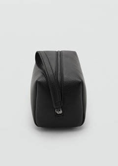 Contrast-strap pebbled cosmetic bag — Black 3