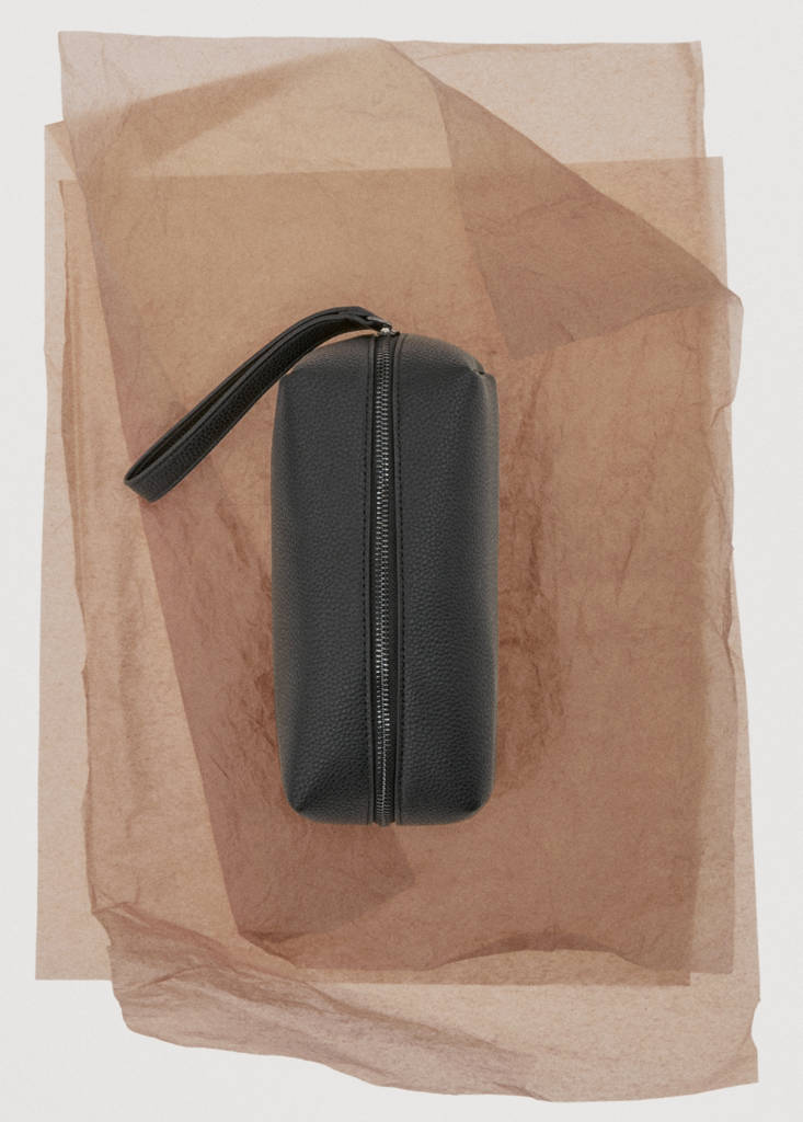 Contrast-strap pebbled cosmetic bag - thumbnail 5