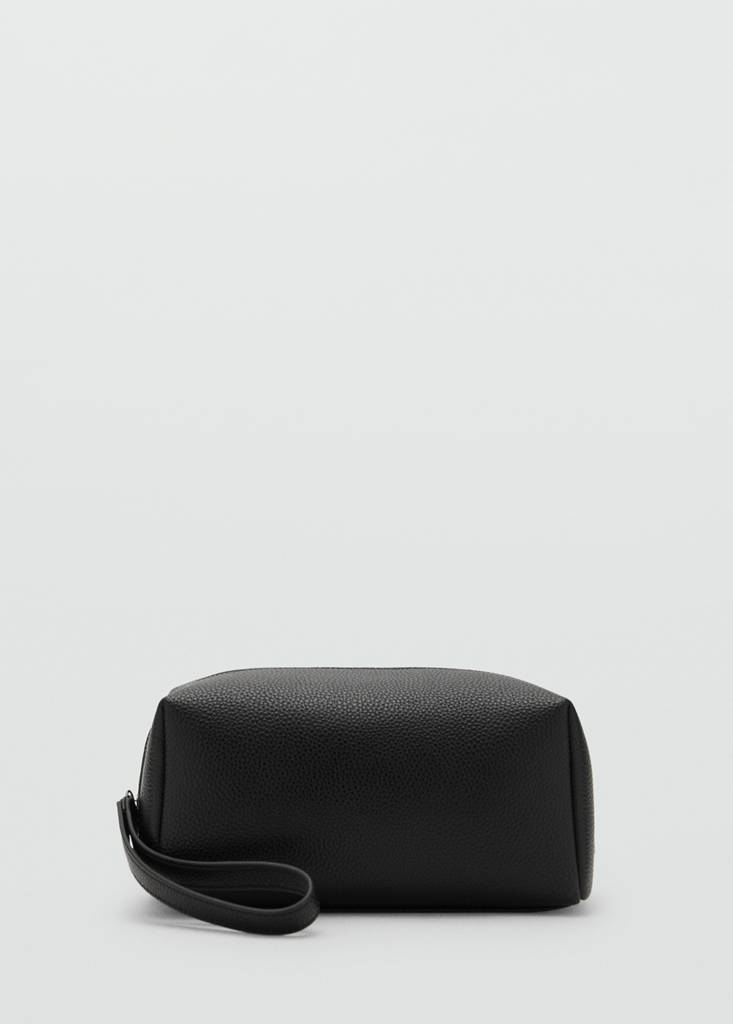 Contrast-strap pebbled cosmetic bag - thumbnail 2