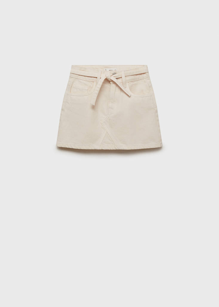 MANGO KIDS - Jupe en jean à naud écru - 12 - Fille