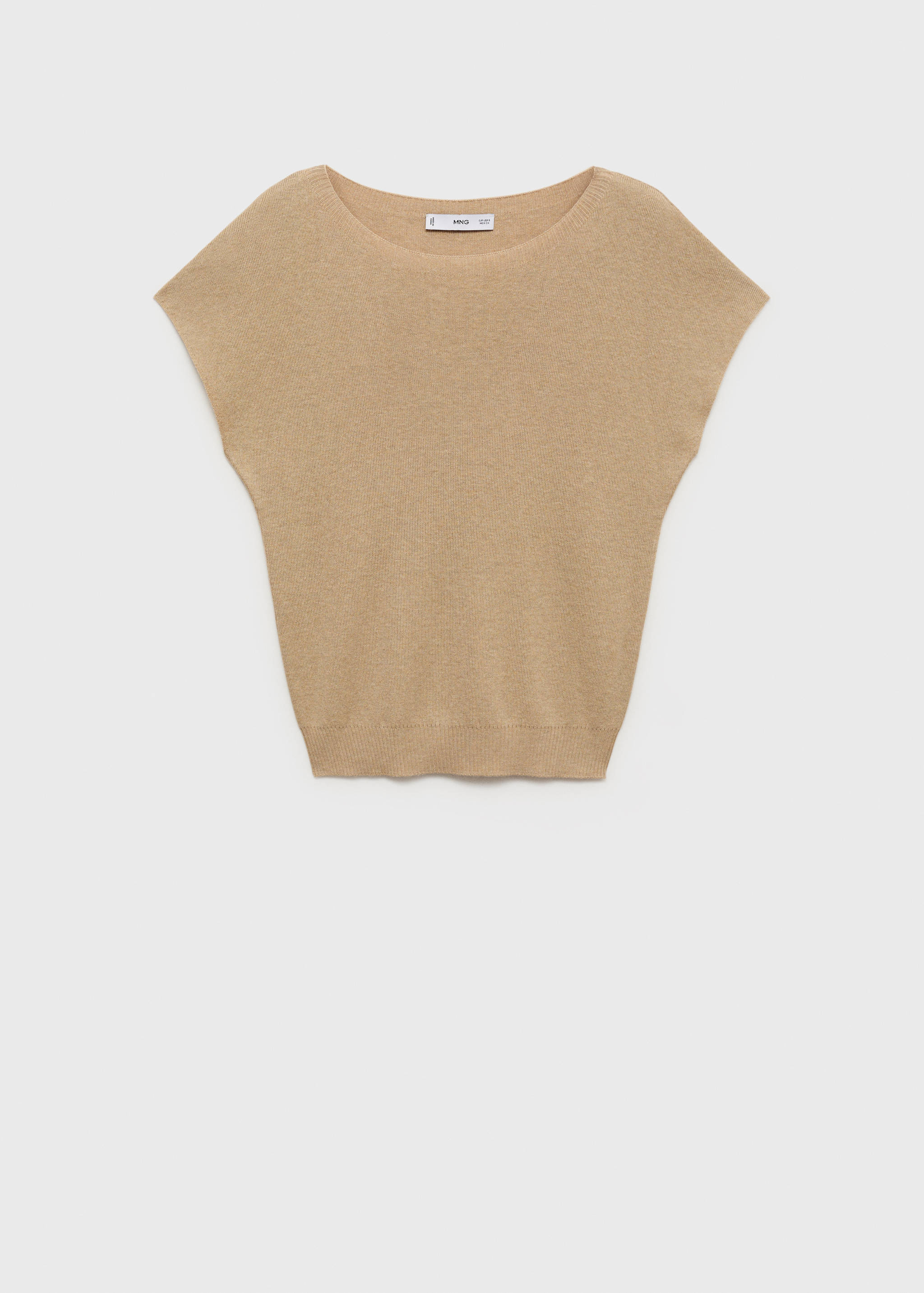 Short-sleeved fine-knit sweater - Article without model