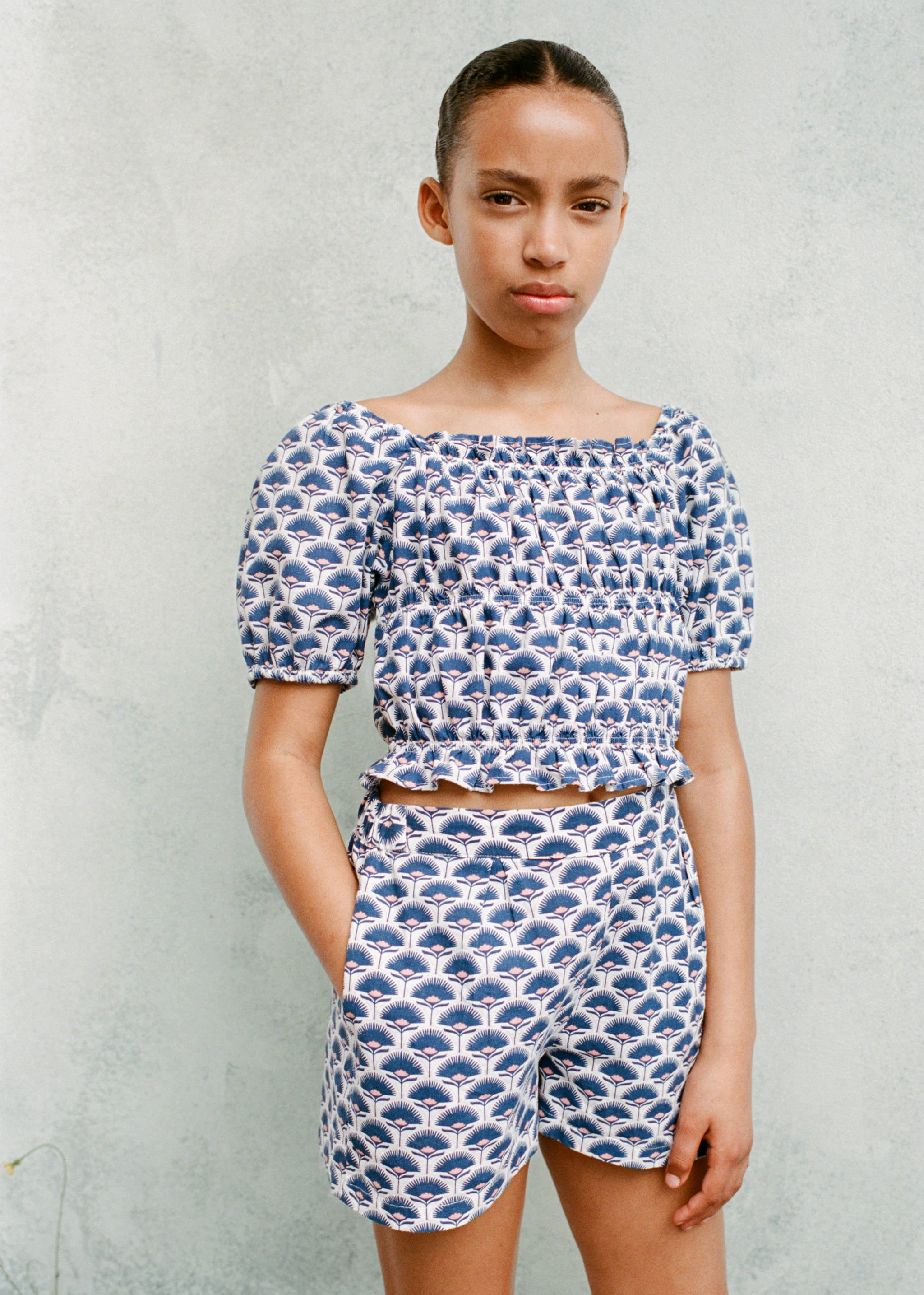 Printed linen shorts - Детальніше про товар 5