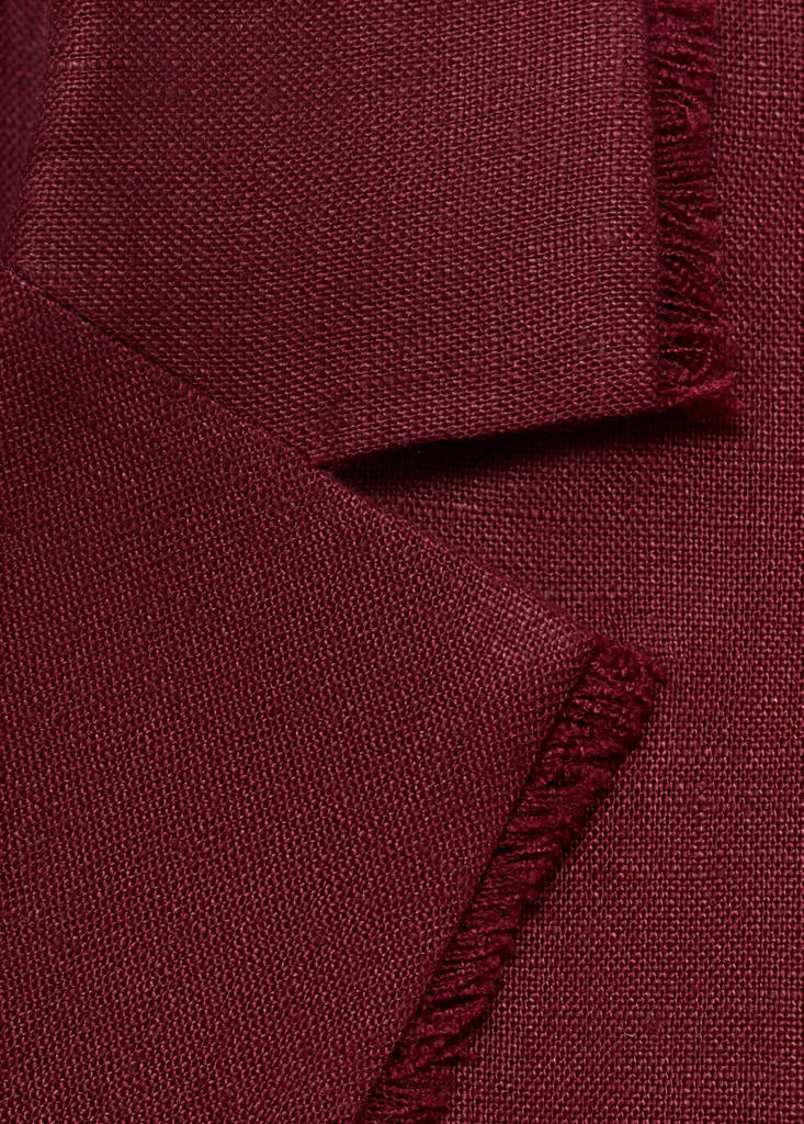Linen suit jacket with frayed ends — Wine