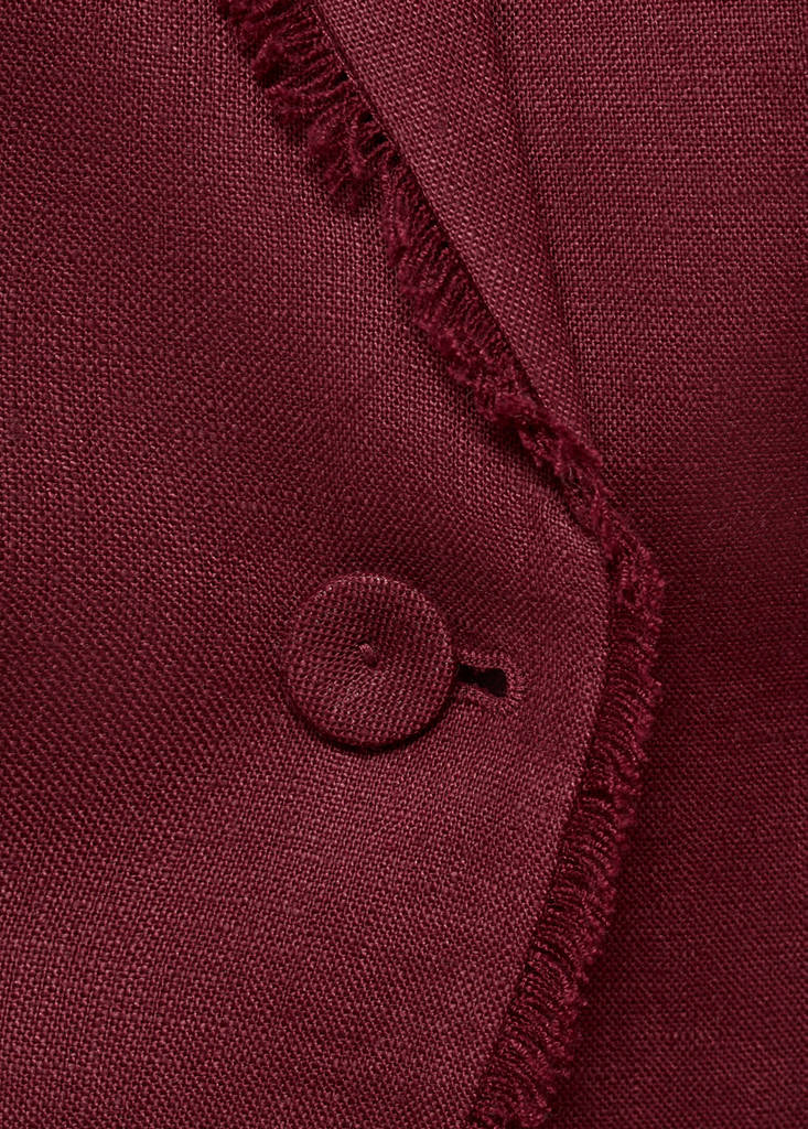 Linen suit jacket with frayed ends — Wine