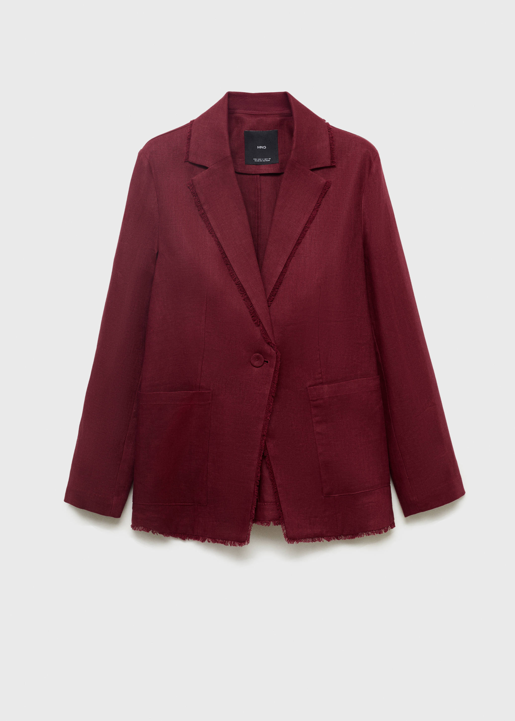 Linen suit jacket with frayed ends - Article without model