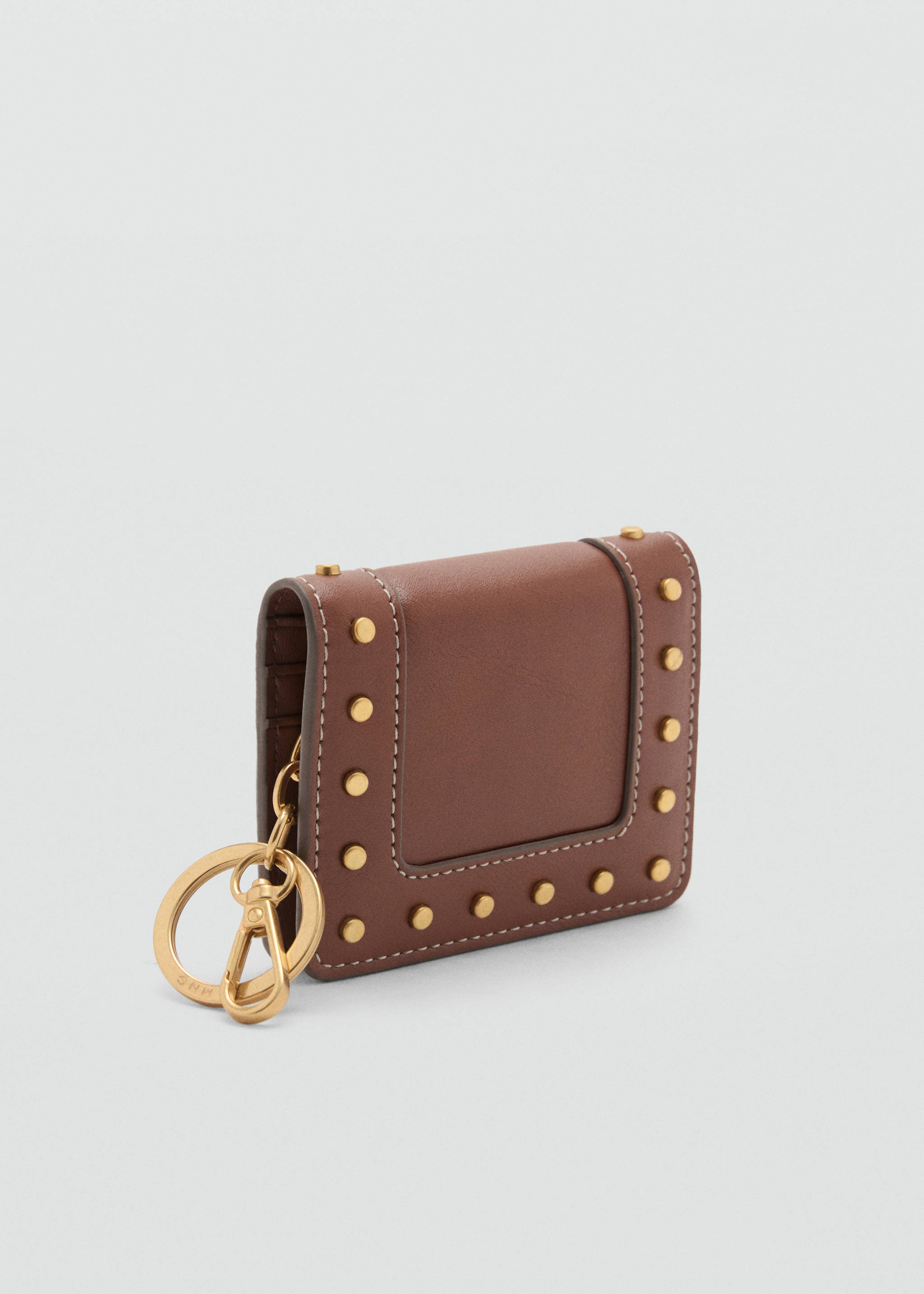 Studded wallet with keychain detail - Medium plane