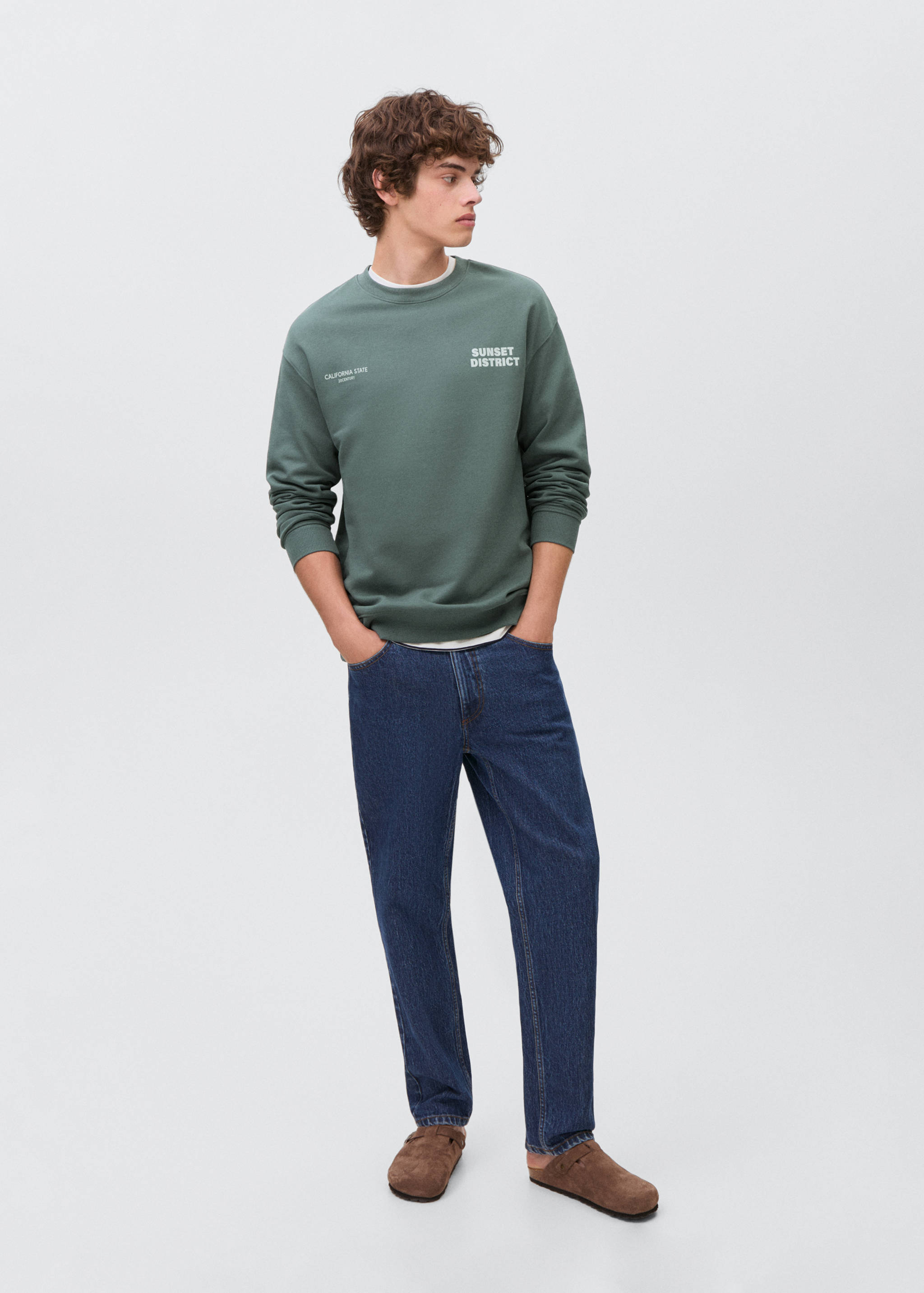 Combined printed cotton sweatshirt - General plane