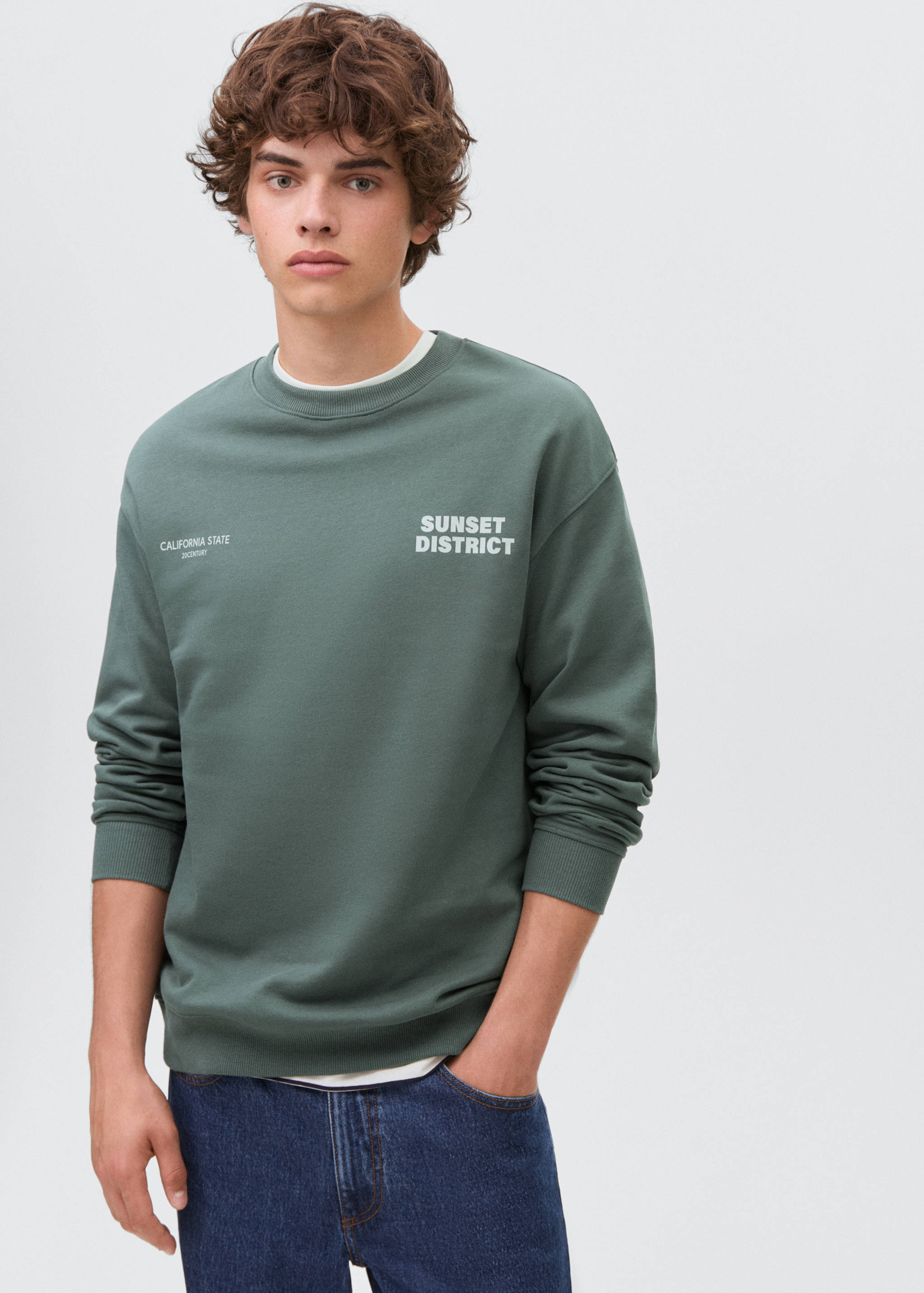 Combined printed cotton sweatshirt - Medium plane