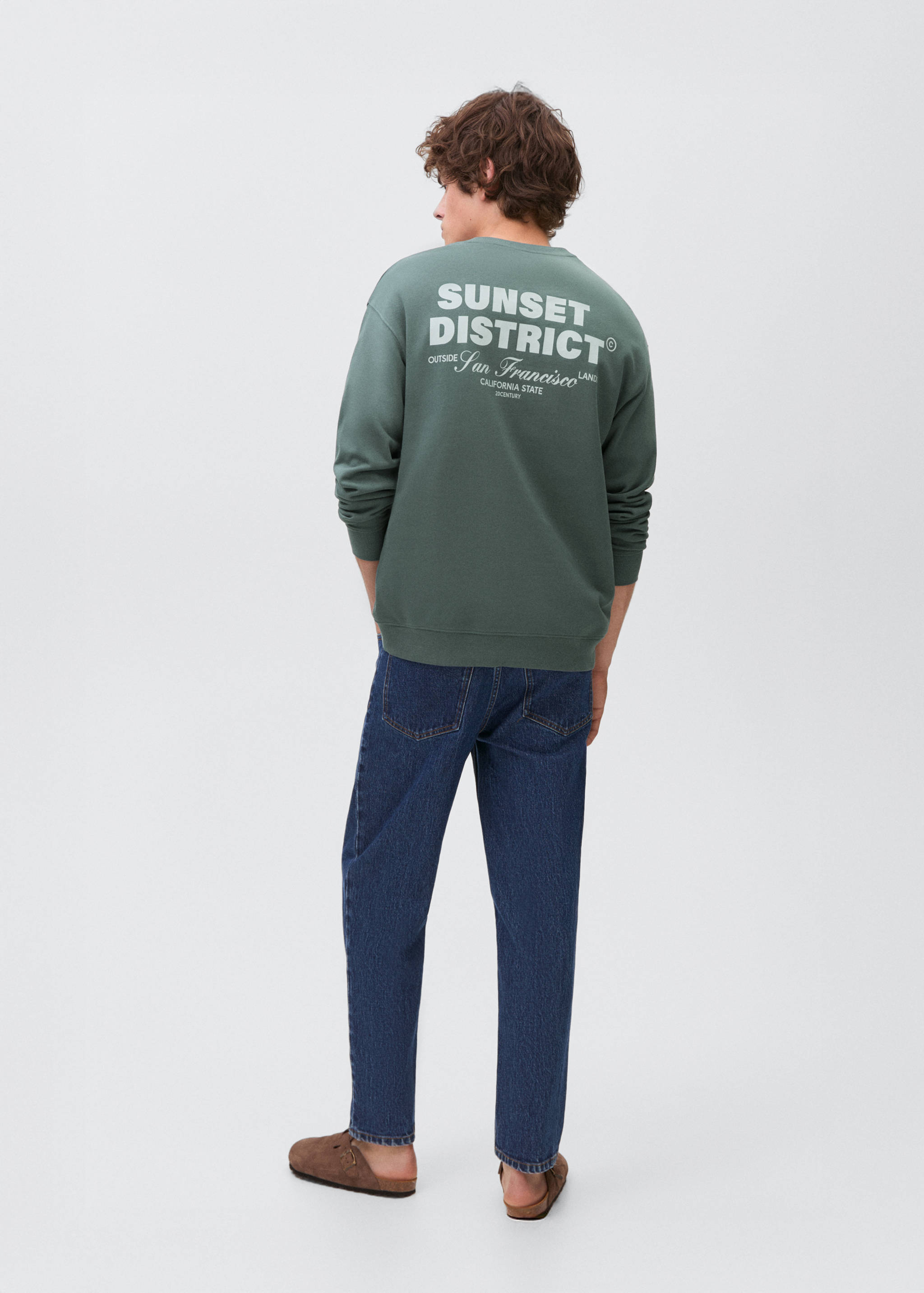 Combined printed cotton sweatshirt - Reverse of the article