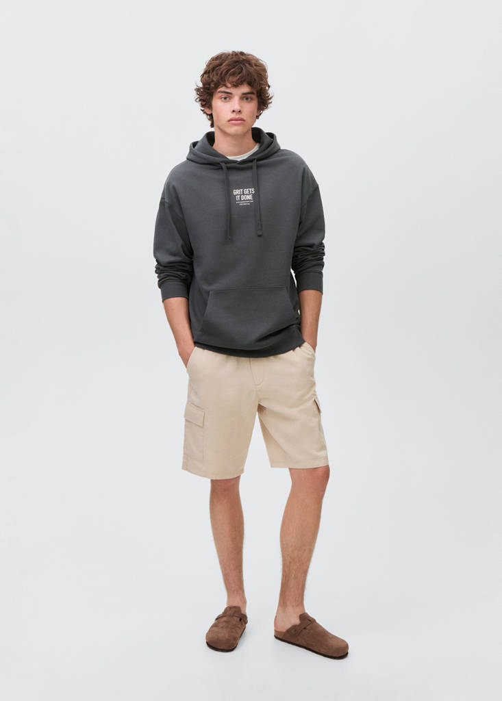 Printed hoodie — Charcoal