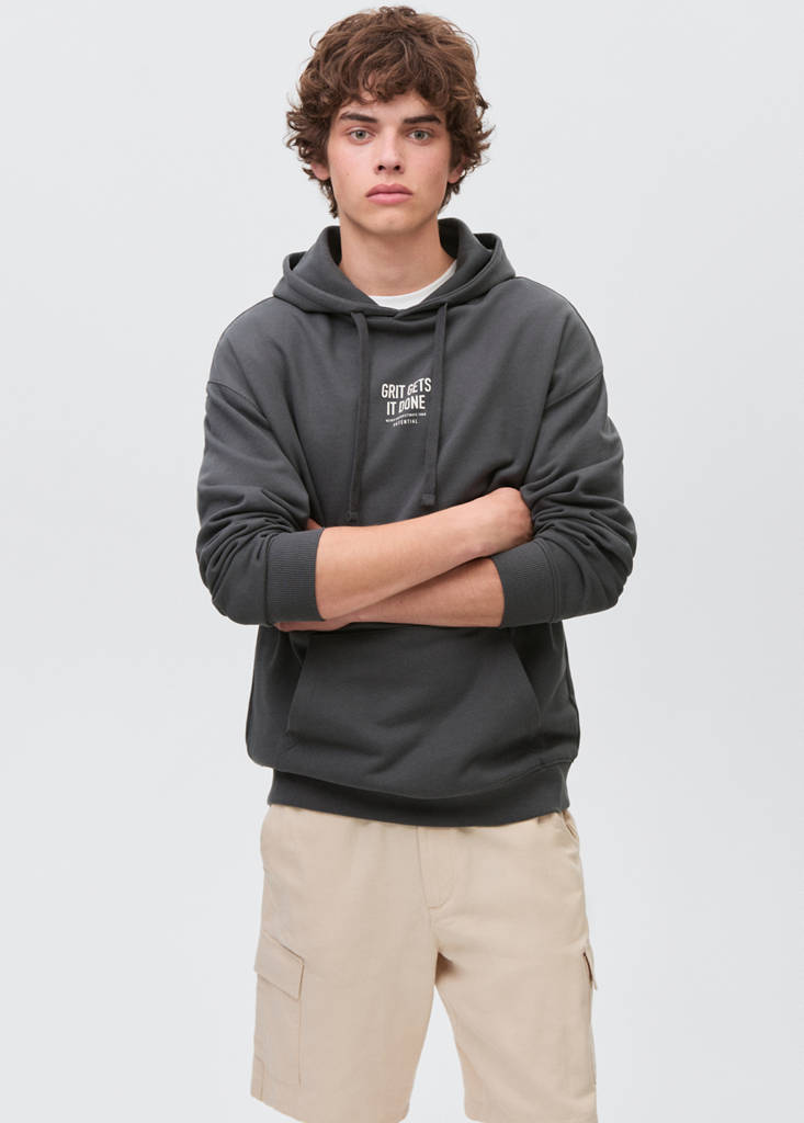 Printed hoodie — Charcoal