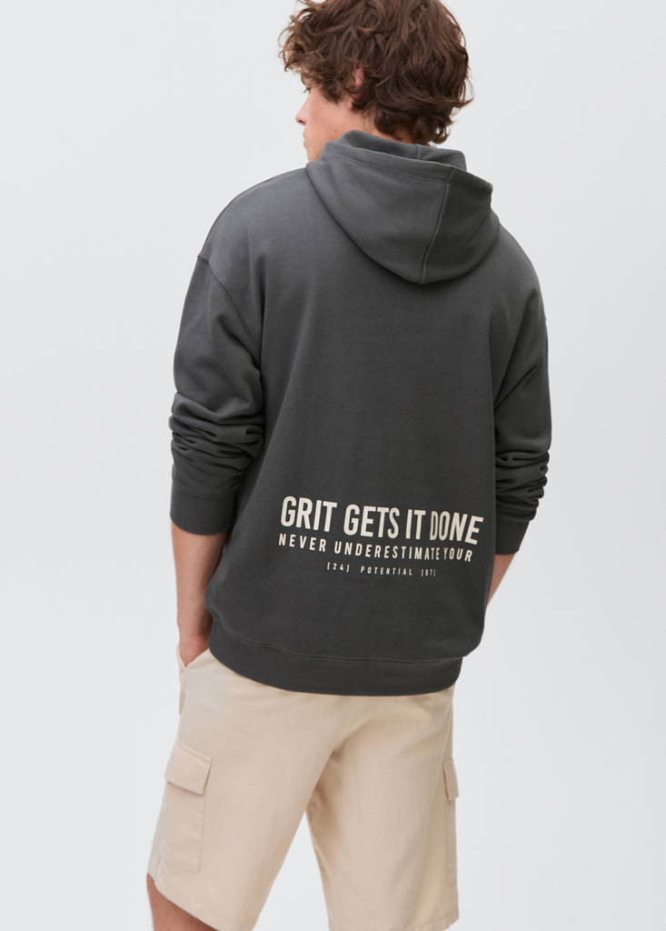 Printed hoodie — Charcoal