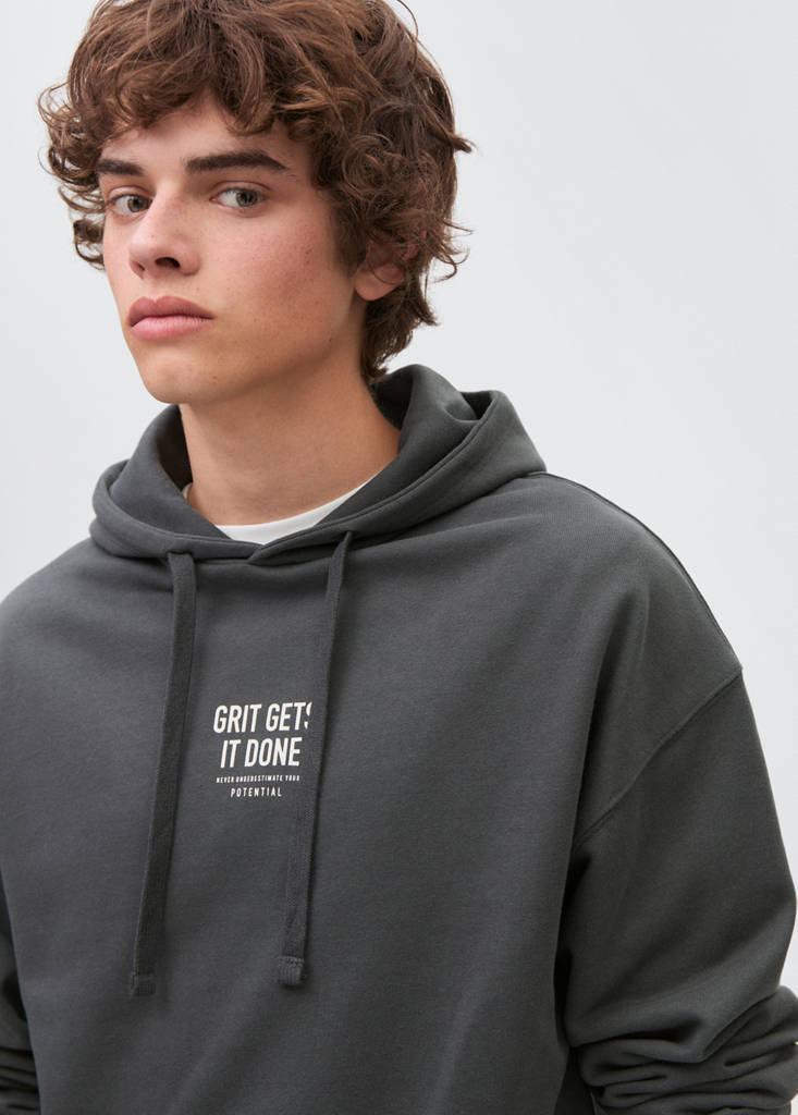 Printed hoodie — Charcoal