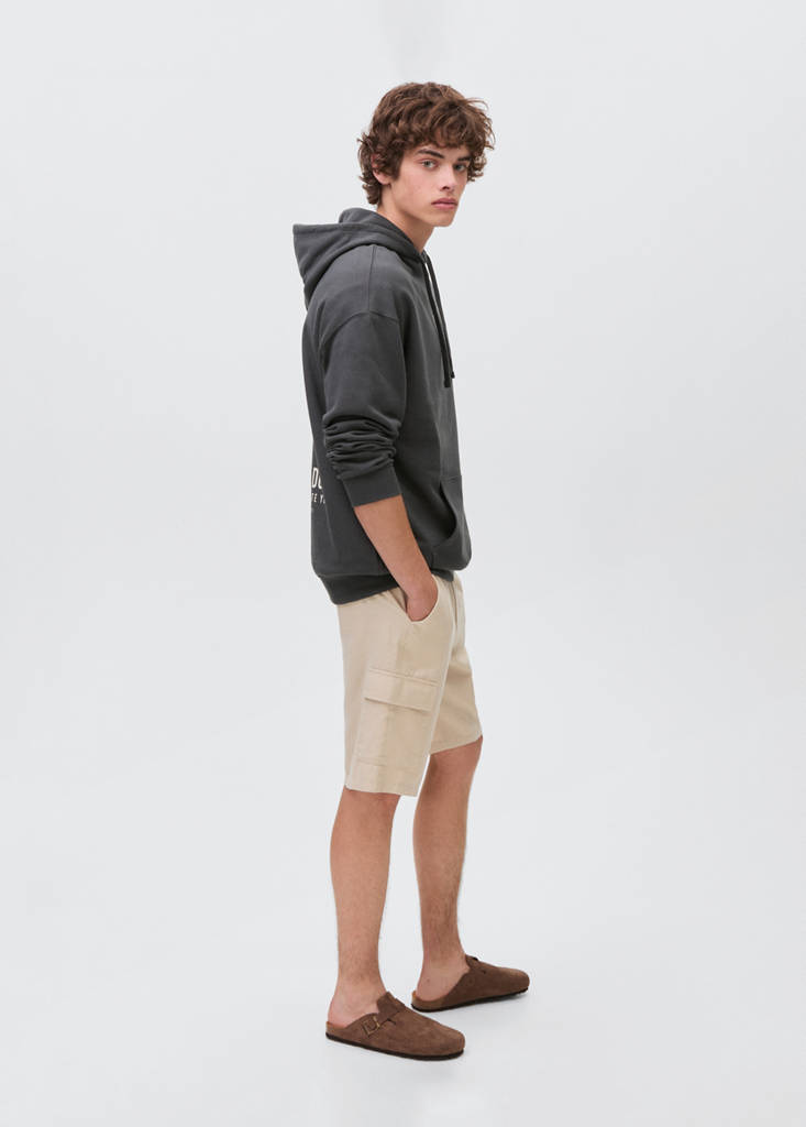 Printed hoodie — Charcoal