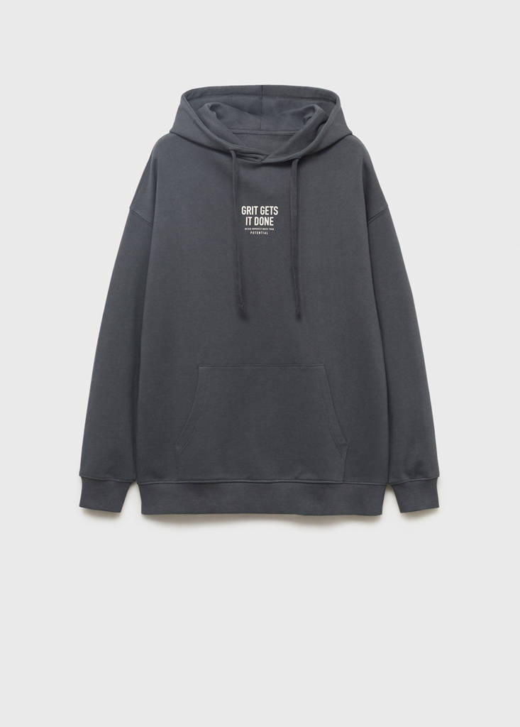 Printed hoodie — Charcoal