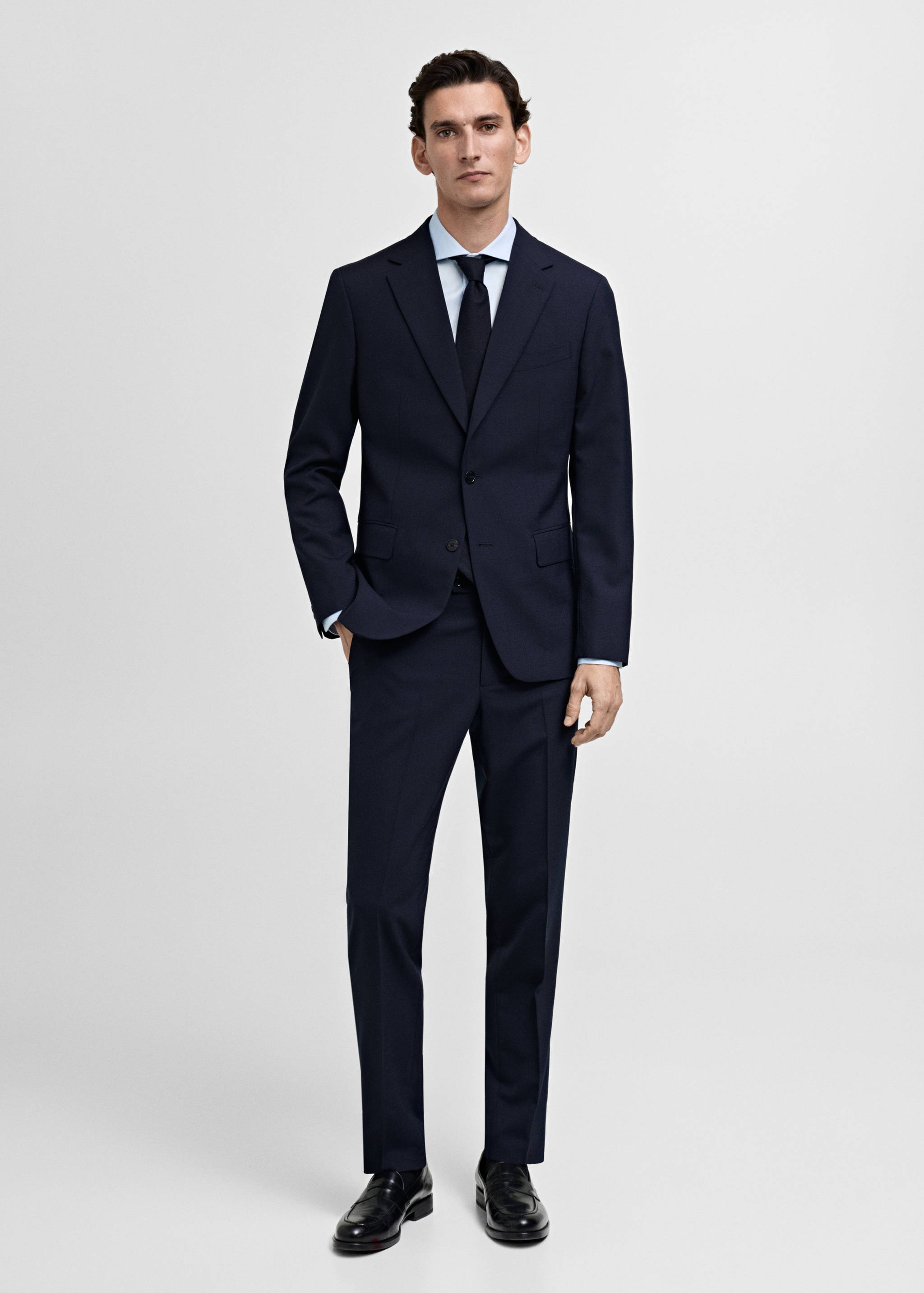 Kostymskjorta slim fit bomull poplin - Allmän bild