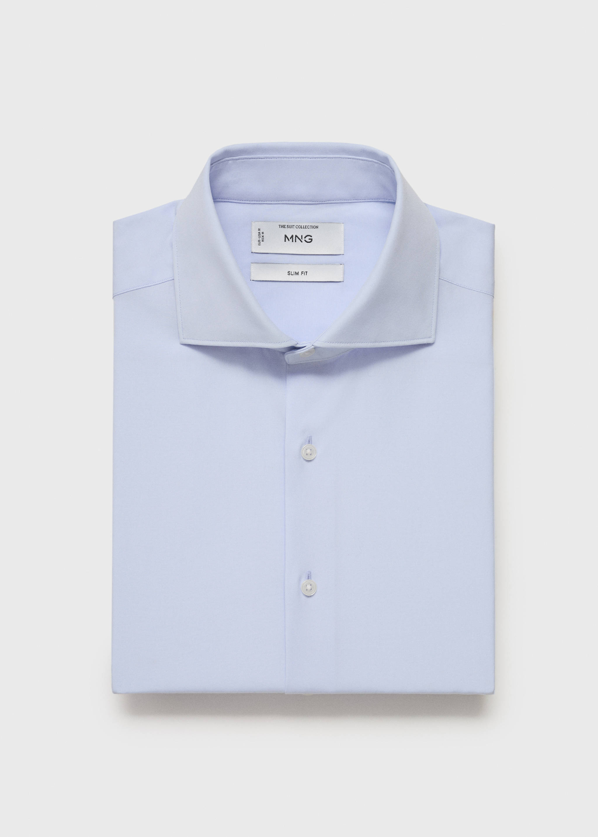 Kostymskjorta slim fit bomull poplin - Artikelns baksida