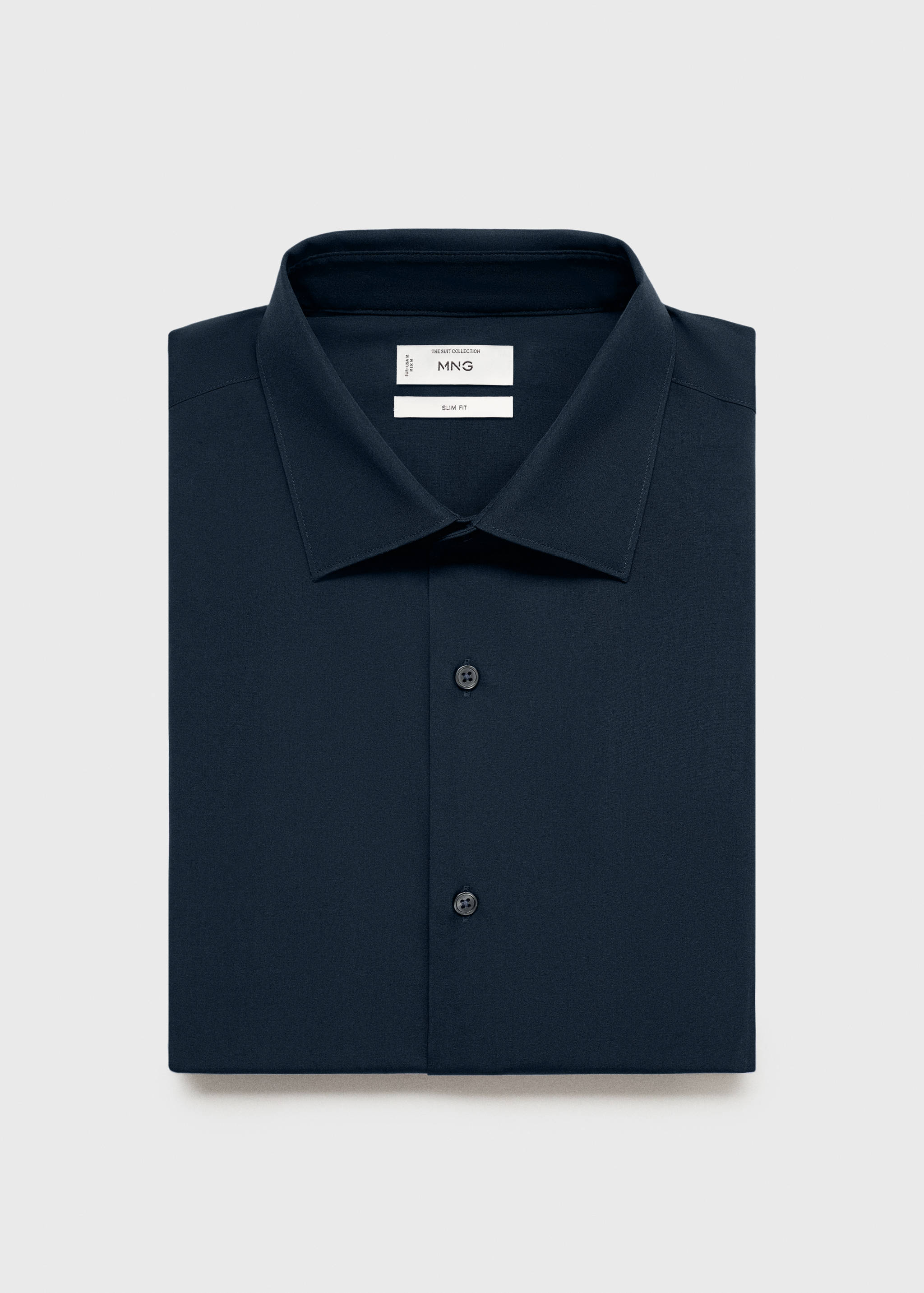 Kostymskjorta slim fit bomull poplin - Artikelns baksida