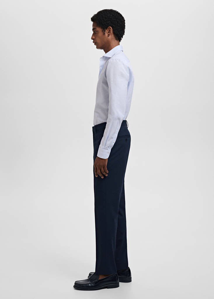 Slim fit thousand striped suit shirt — Blue