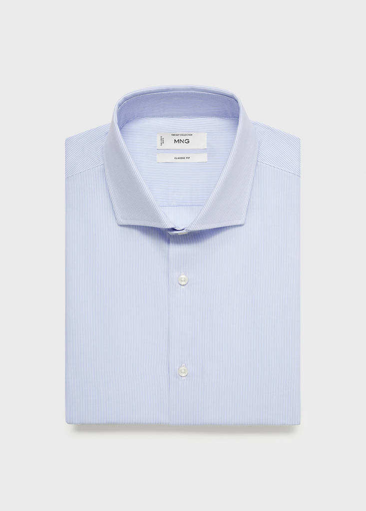 Slim fit thousand striped suit shirt — Blue