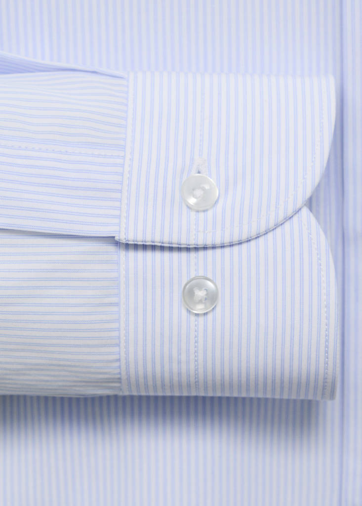Slim fit thousand striped suit shirt — Blue