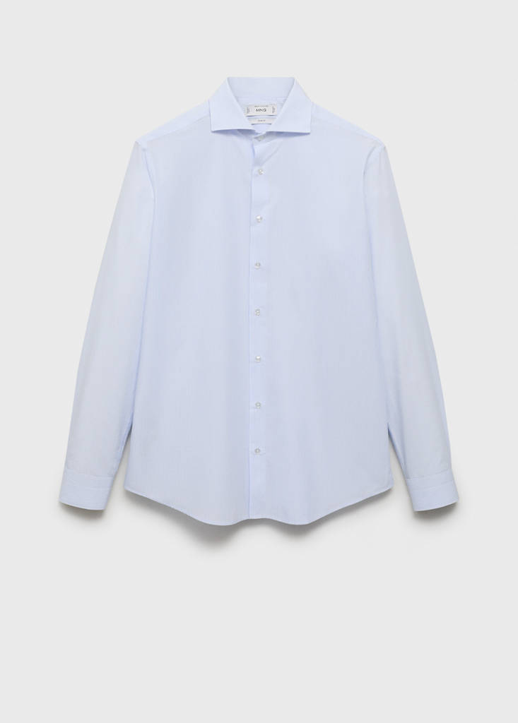 Slim fit thousand striped suit shirt — Blue